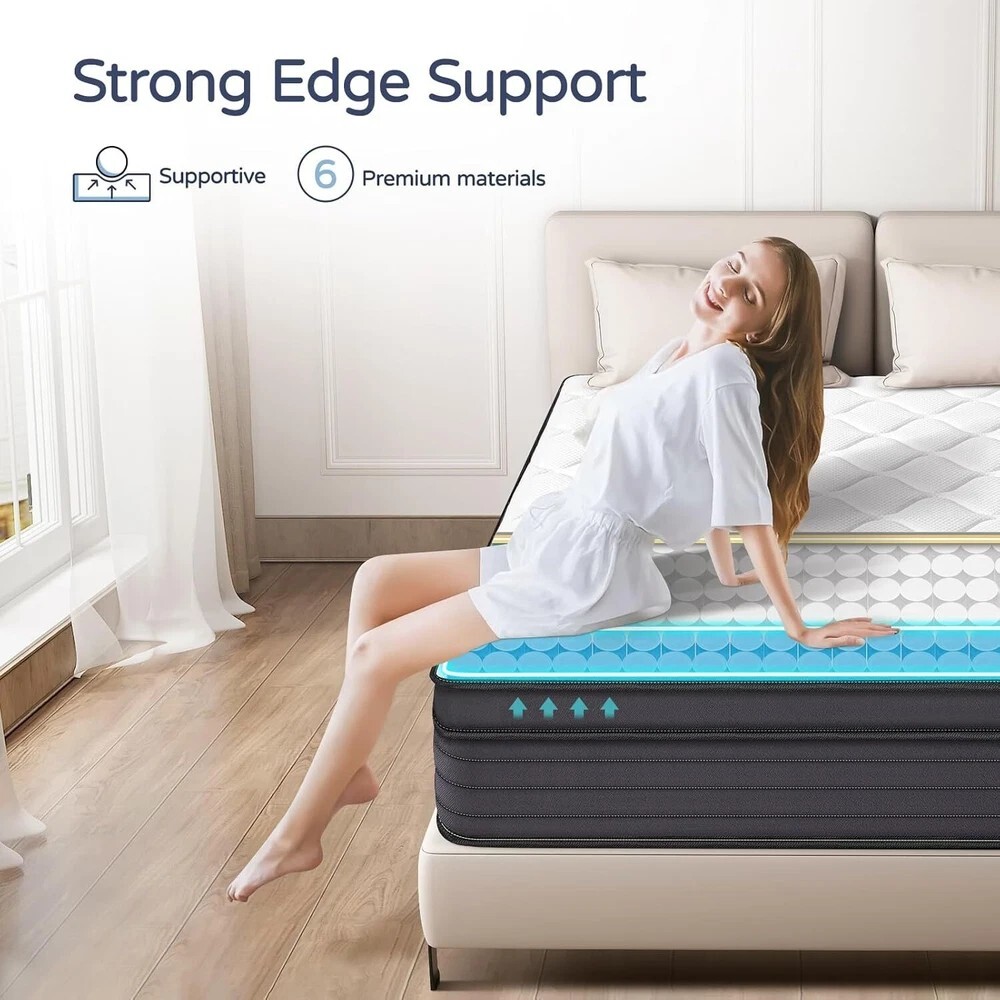 QUEEN Colchon Gel Memory Foam Hibrido Cama SIN DOLOR ESPALDA Suave EN OFERTA 14″