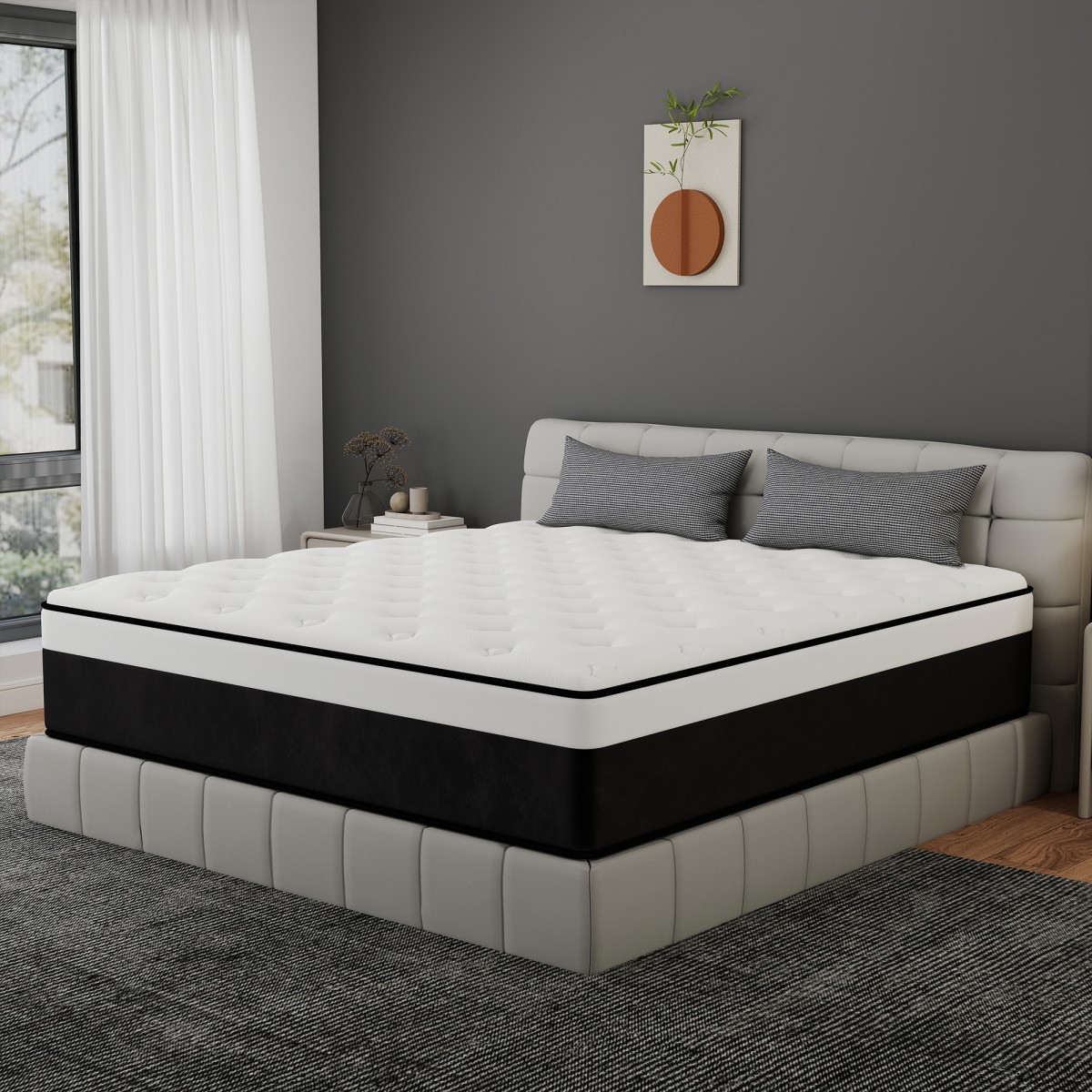 10″/12″/14″ Twin Full Queen King Mattress In a Box Gel Memory Foam Hybrid Spring