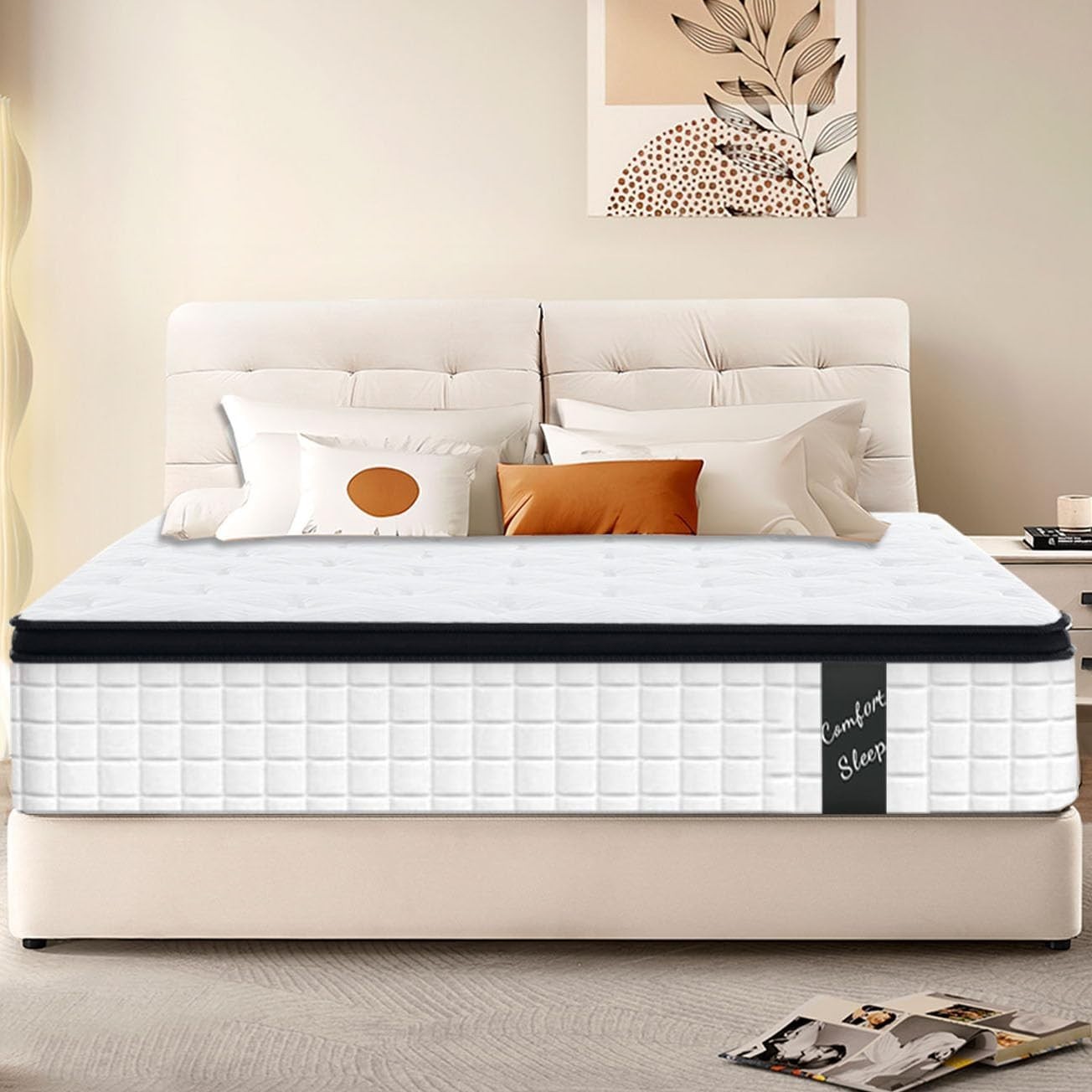Queen 12 Inch Medium Firm Memory Foam Hybrid Mattress Pocket Spring Cooling