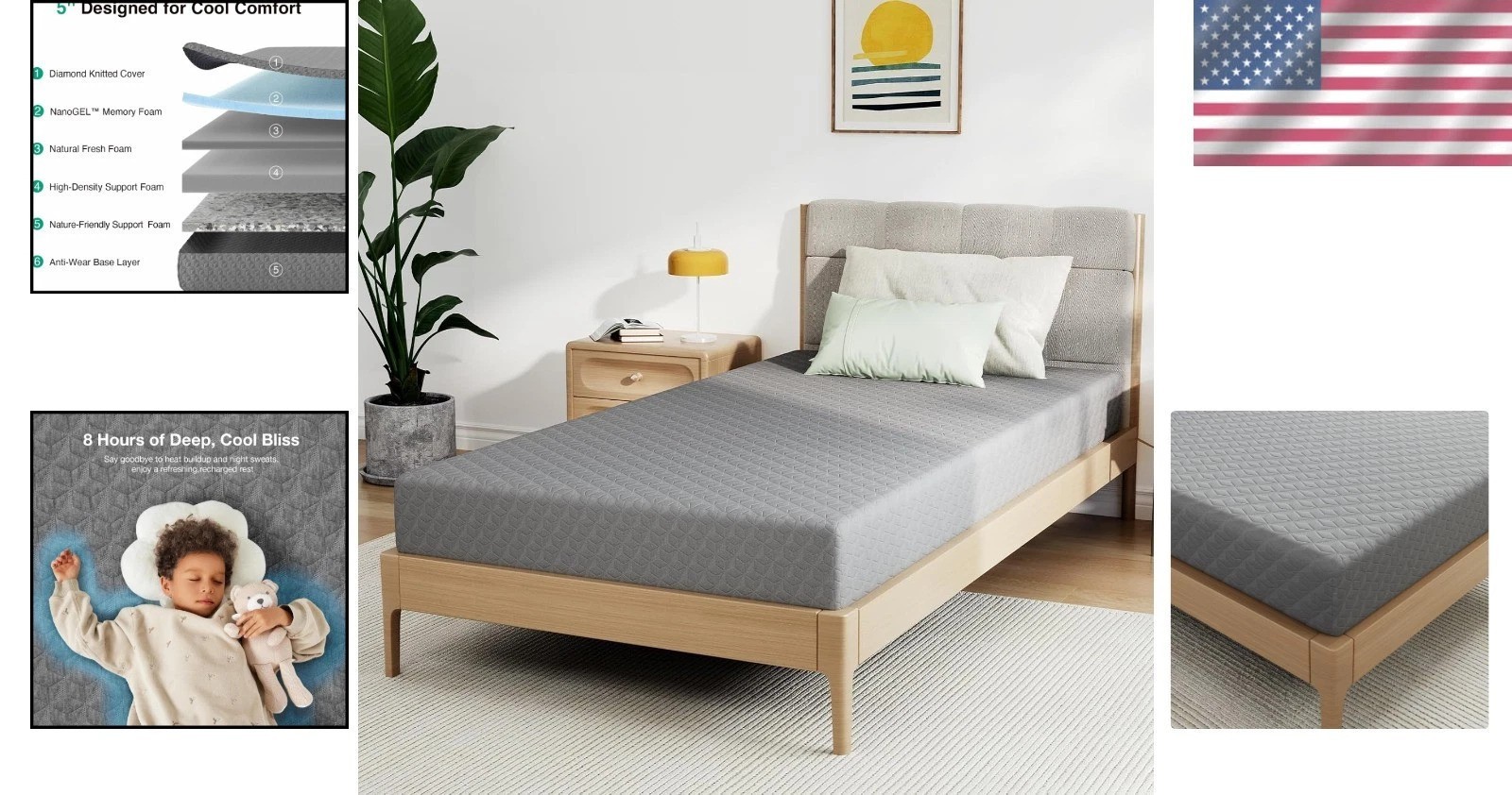 Hypoallergenic 5 Inch Full Size Memory Foam Mattress – Durable & Supportive