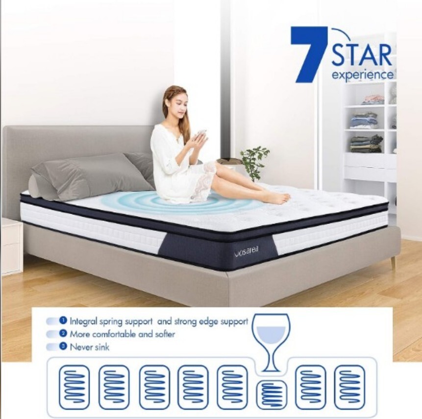 VOSAREA Full Size Mattress, Full Memory Foam Mattress in a Box, 9. 8 Inches Gel