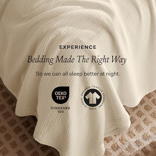 Dream Bed Blanket – – Luxury 100% Organic Cotton – Soft, Full/Queen Mist