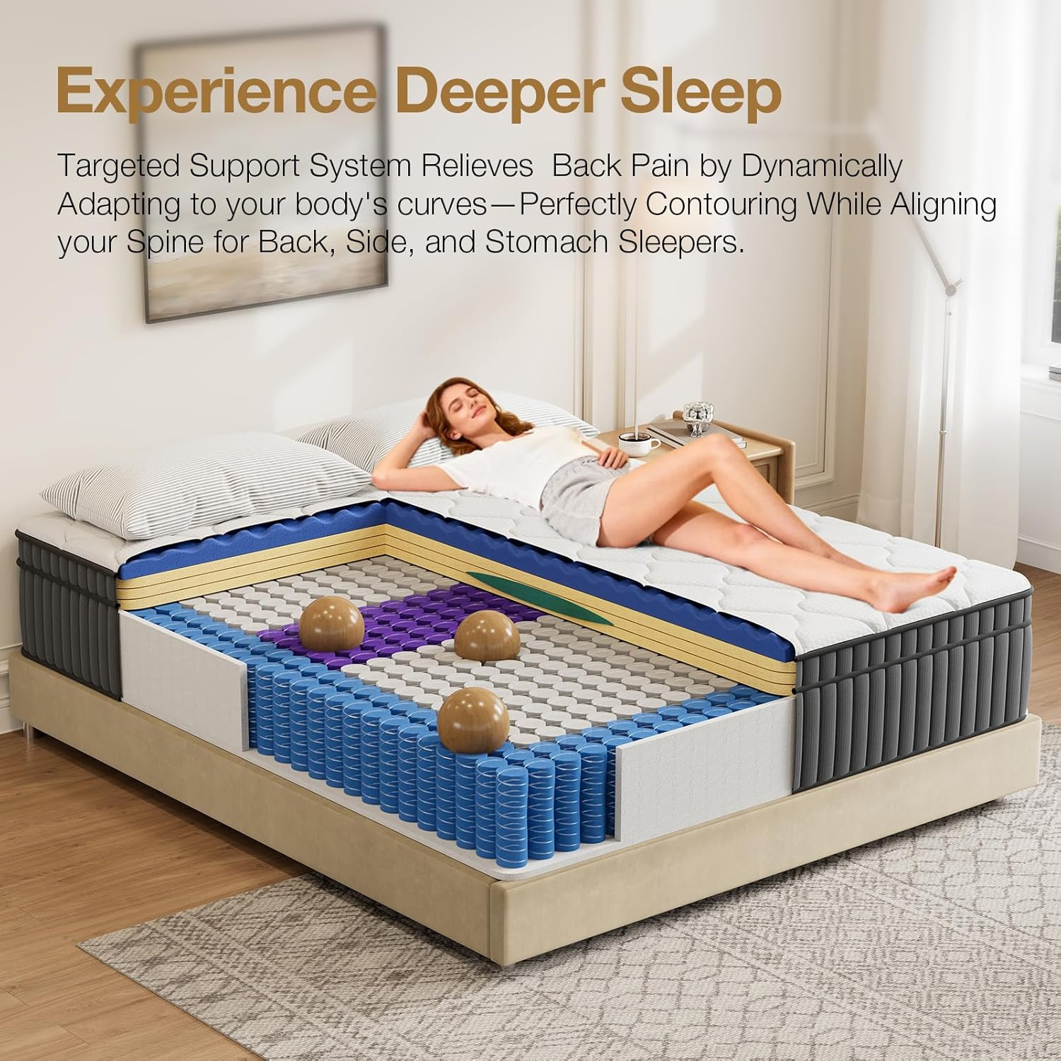 12 Inch Full Size Mattress, Gel Memory Foam and Pocket Spring Hybrid with Plush