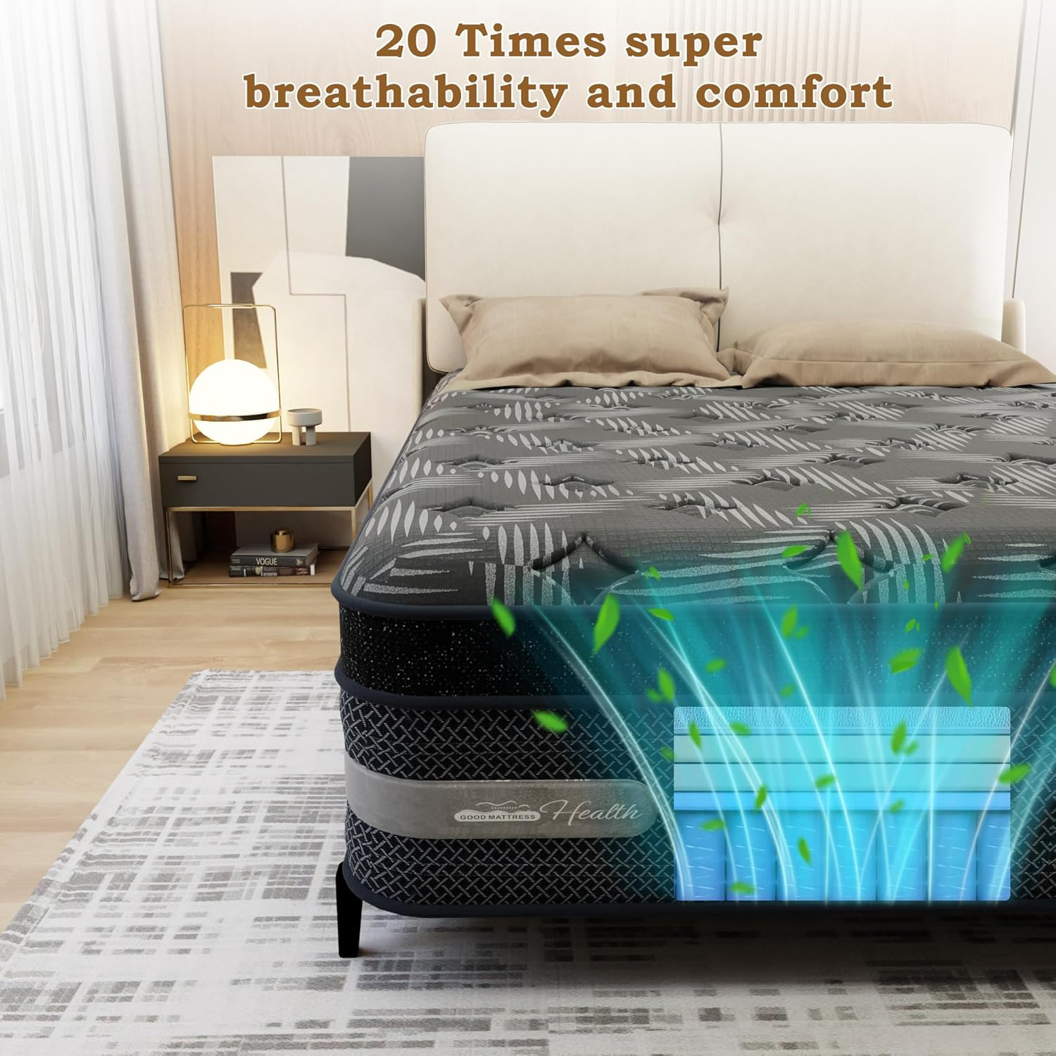 12″ Cooling Gel Memory Foam Mattress – Extra Firm, Breathable, 10-Year Warranty