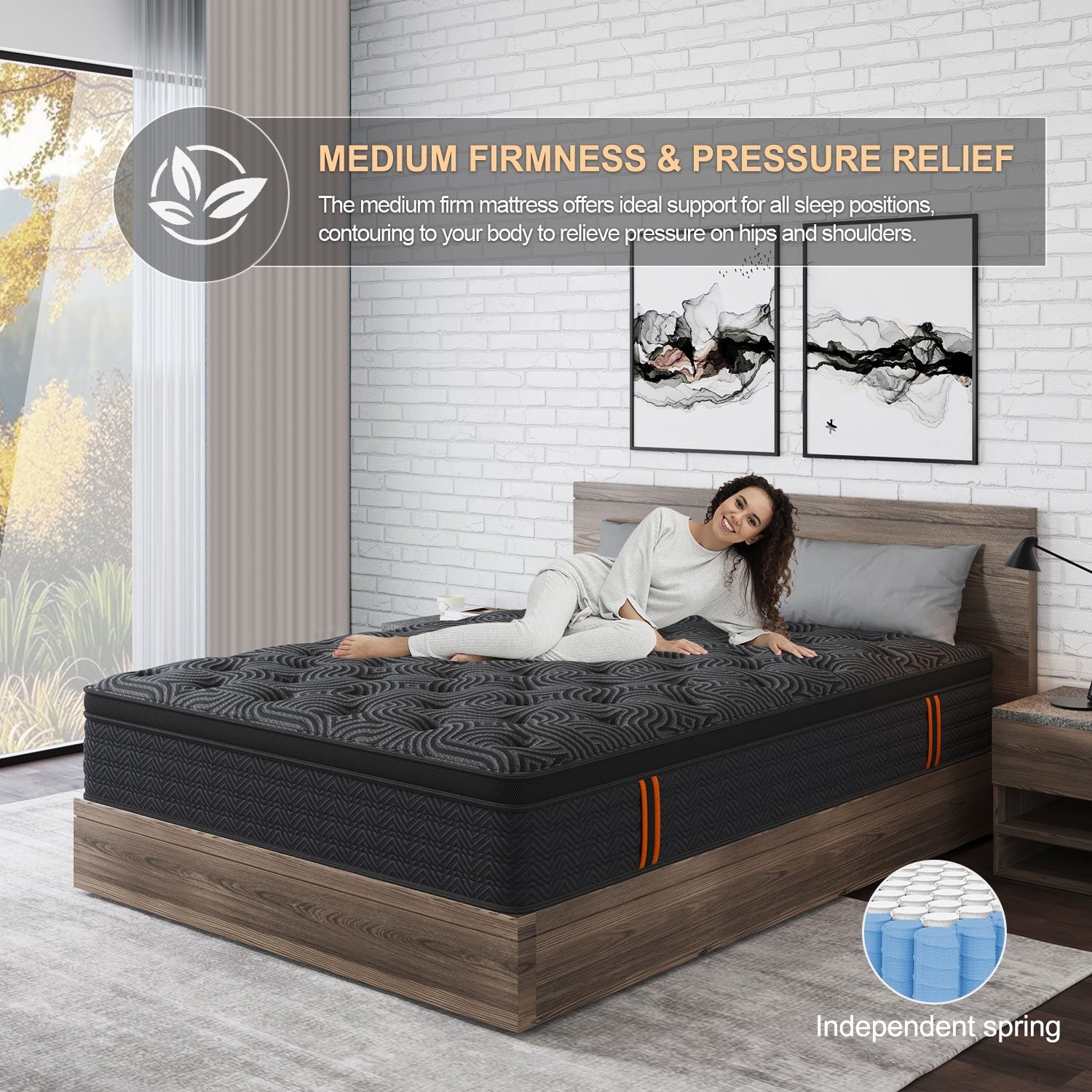 9″ 12″ Twin Full Queen King Size Mattress in a Box Hybrid Spring Gel Memory Foam