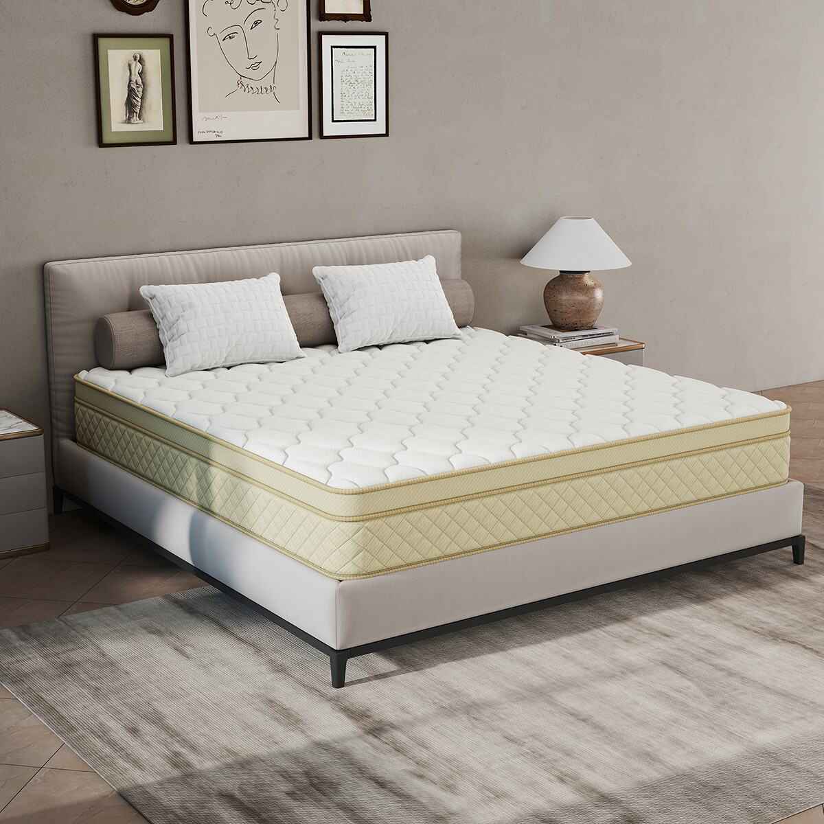 12″14″ Gel Memory Foam Mattress Hybrid Spring Twin Full Queen King Size In a Box