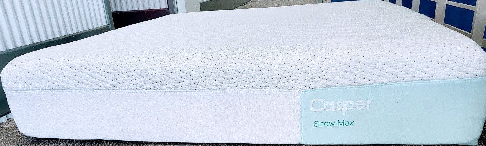 Casper Snow Max Mattress White Light Blue Rectangle Adults Bedroom