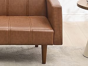 75″ Futon Sofa Bed, Mid- Modern Futon Couch, Convertible Sleeper