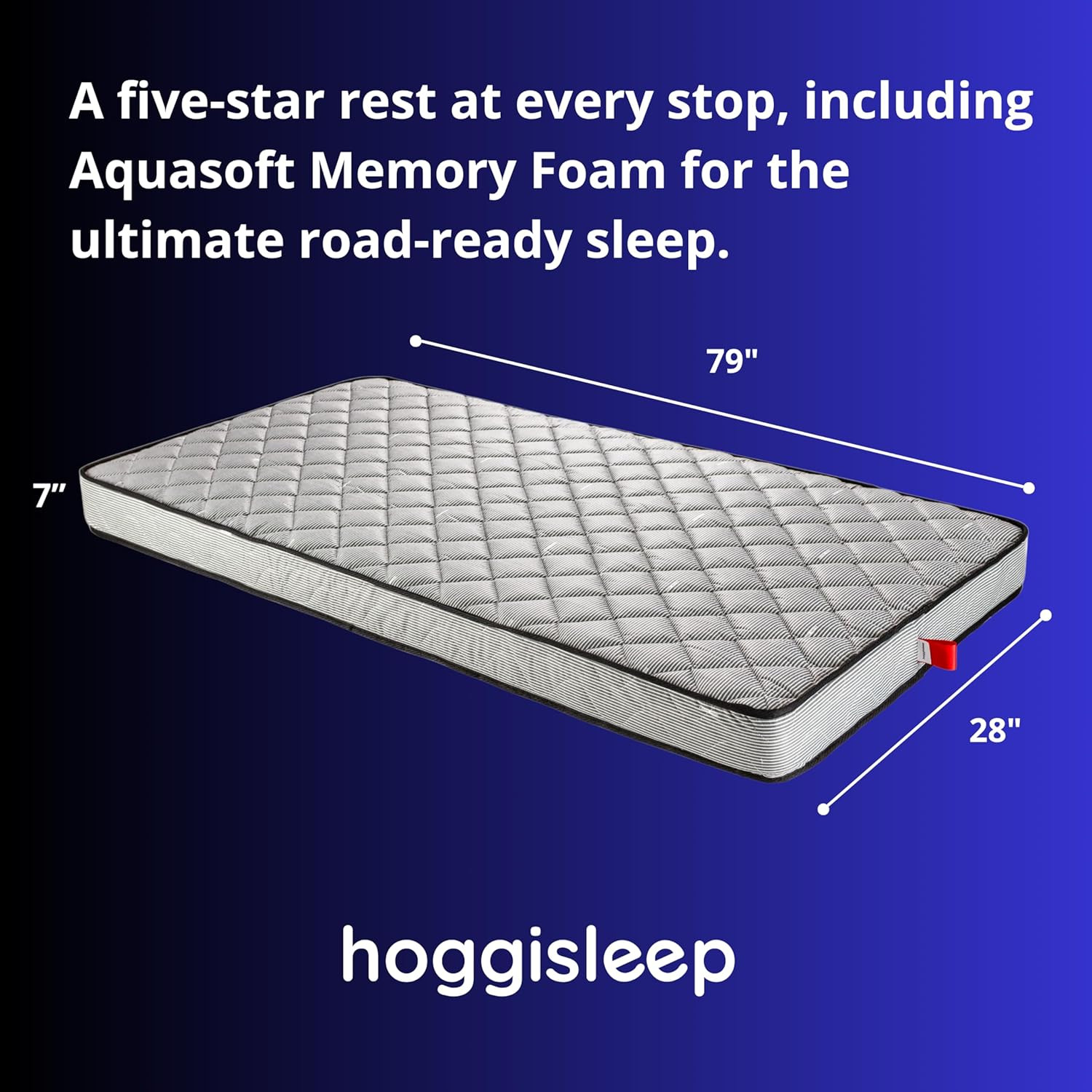 7 Inch Semi Truck Mattress – 28X79, Memory Foam Mattress, Slim Bunk Size, Medium