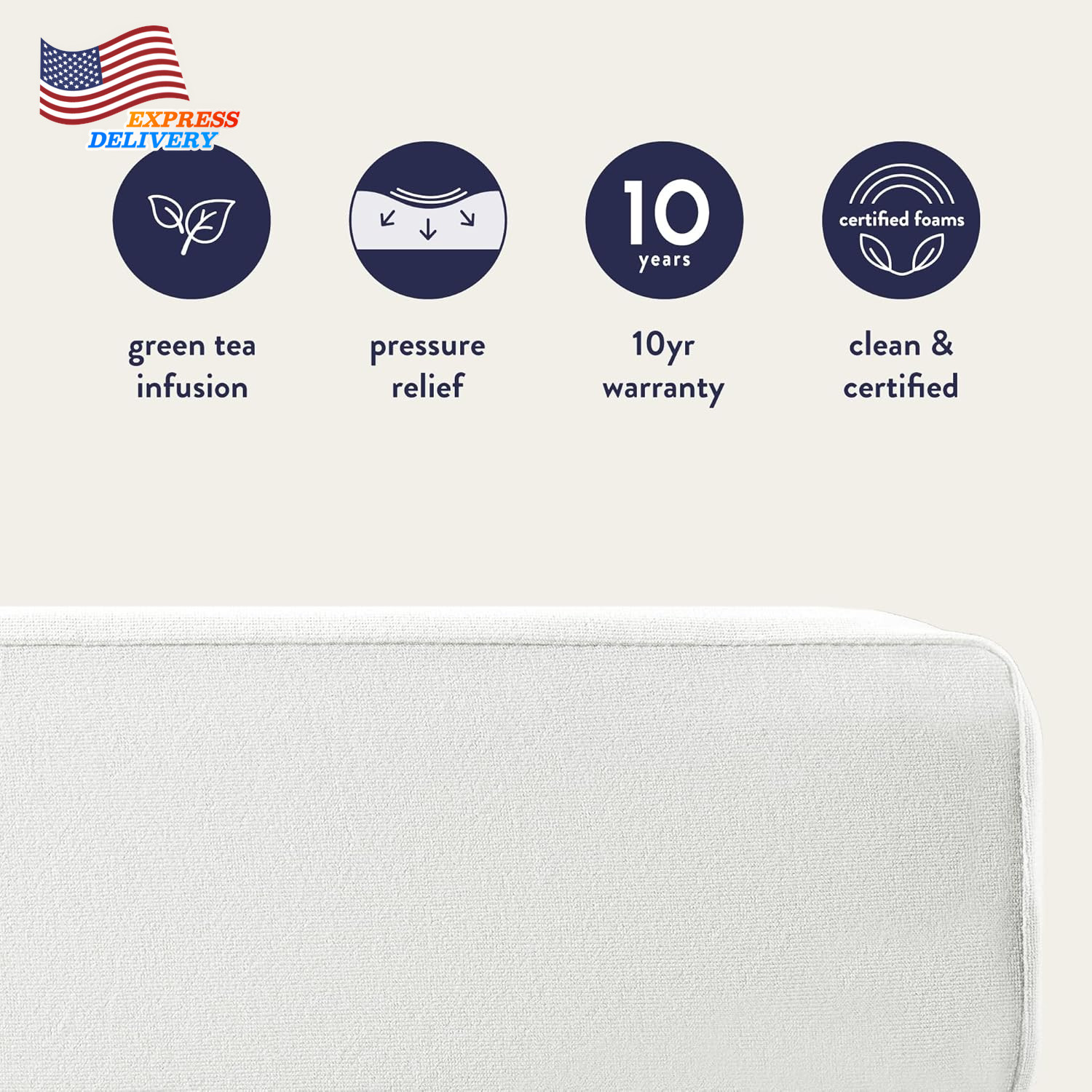 6 Inch Queen Short Mattress for RV Camper Green Tea Memory Foam