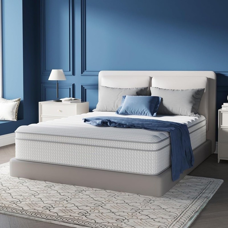 SmartS Coil Euro Top Mattress Medium Plush Breathable Support 100 Night Trial US