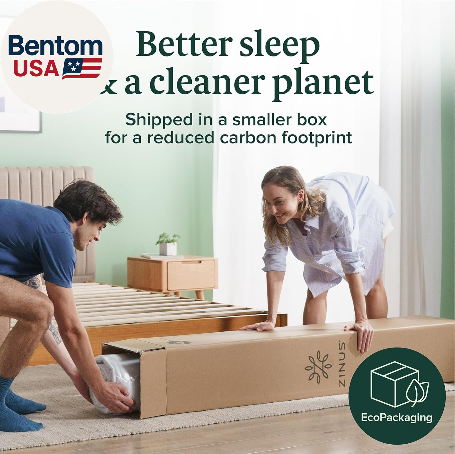 10 Inch Queen Green Tea Memory Foam Mattress [New Version], Fiberglass Free, Med