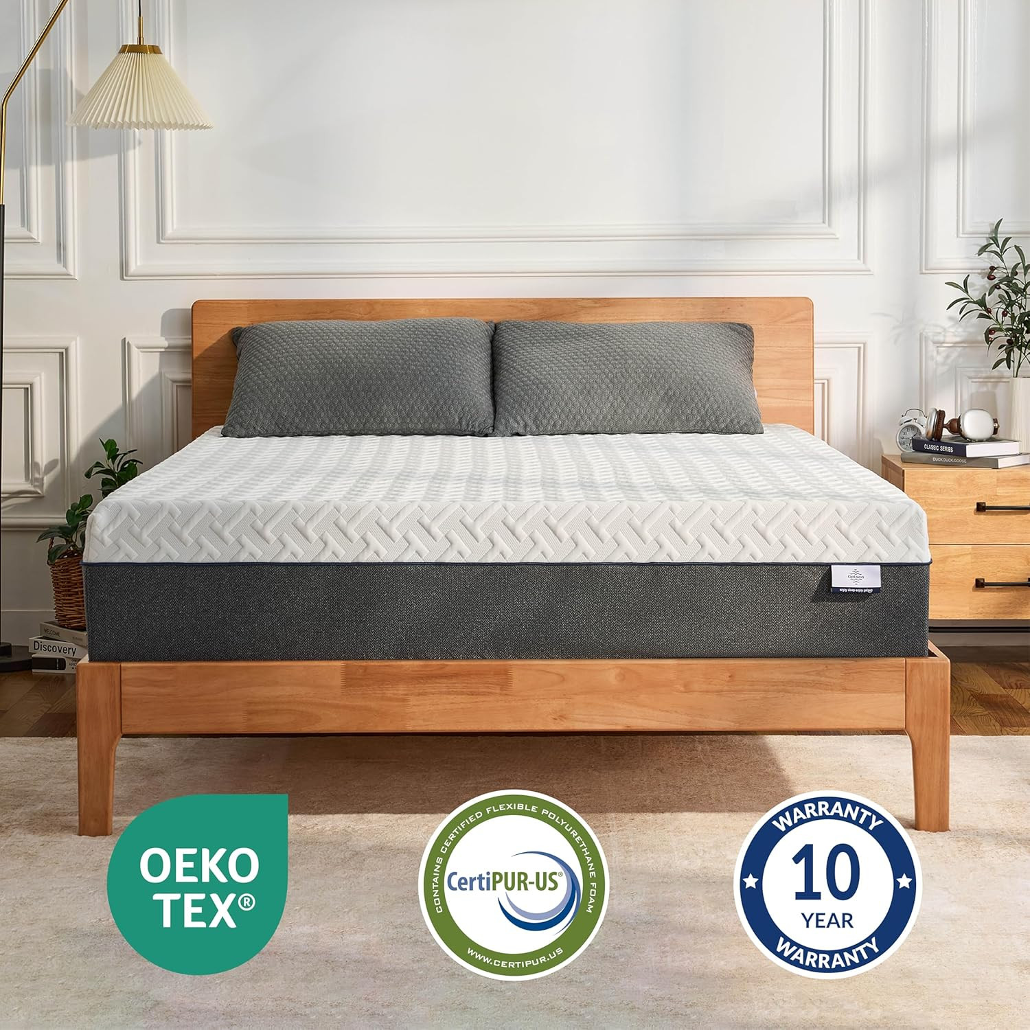 12″ King Green Tea Memory Foam Mattress – Cool Sleep & Pressure Relief