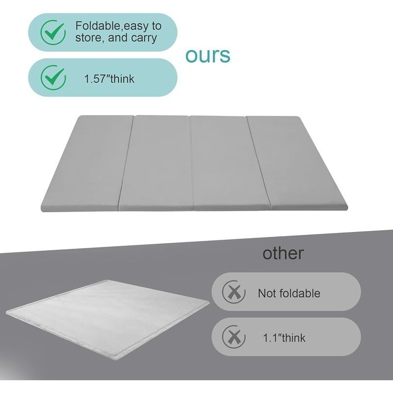 Foldable Kids Futon Mattress Soft Plush Play Mat Trifold Portable Cushion New
