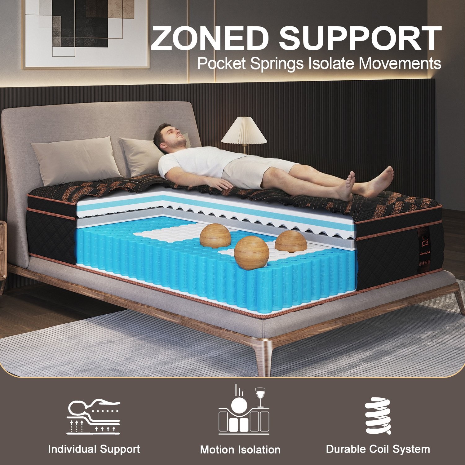 12/14 Inch Hybrid Gel Memory Foam Mattress Twin Full Queen King Size In a Box
