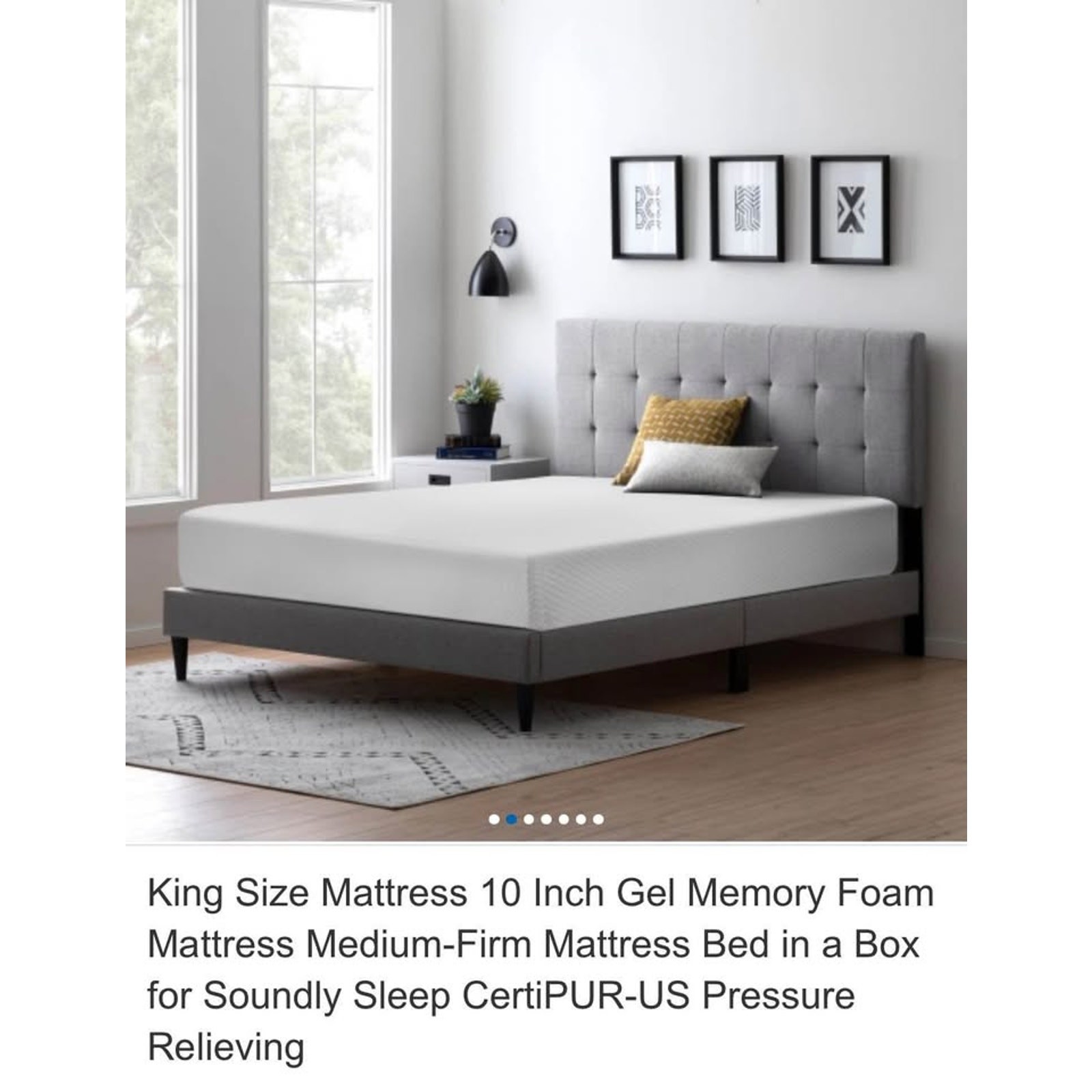 King Size Mattress 10 Inch Gel Memory Foam Mattress Medium-Firm Mattress