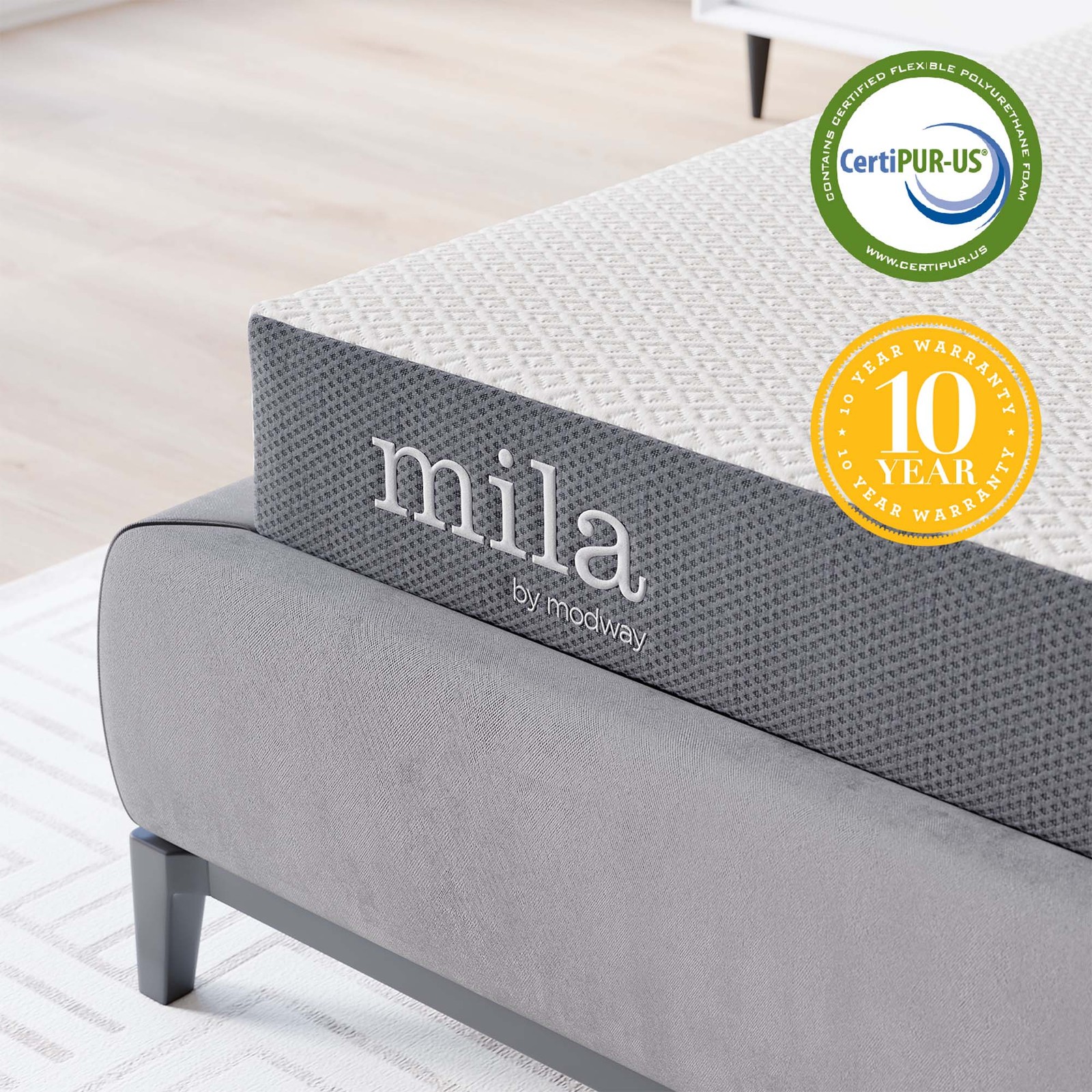 Modway 6″ Dual-Layer King Size Firm Memory Foam Mattress With 10-Year Warranty