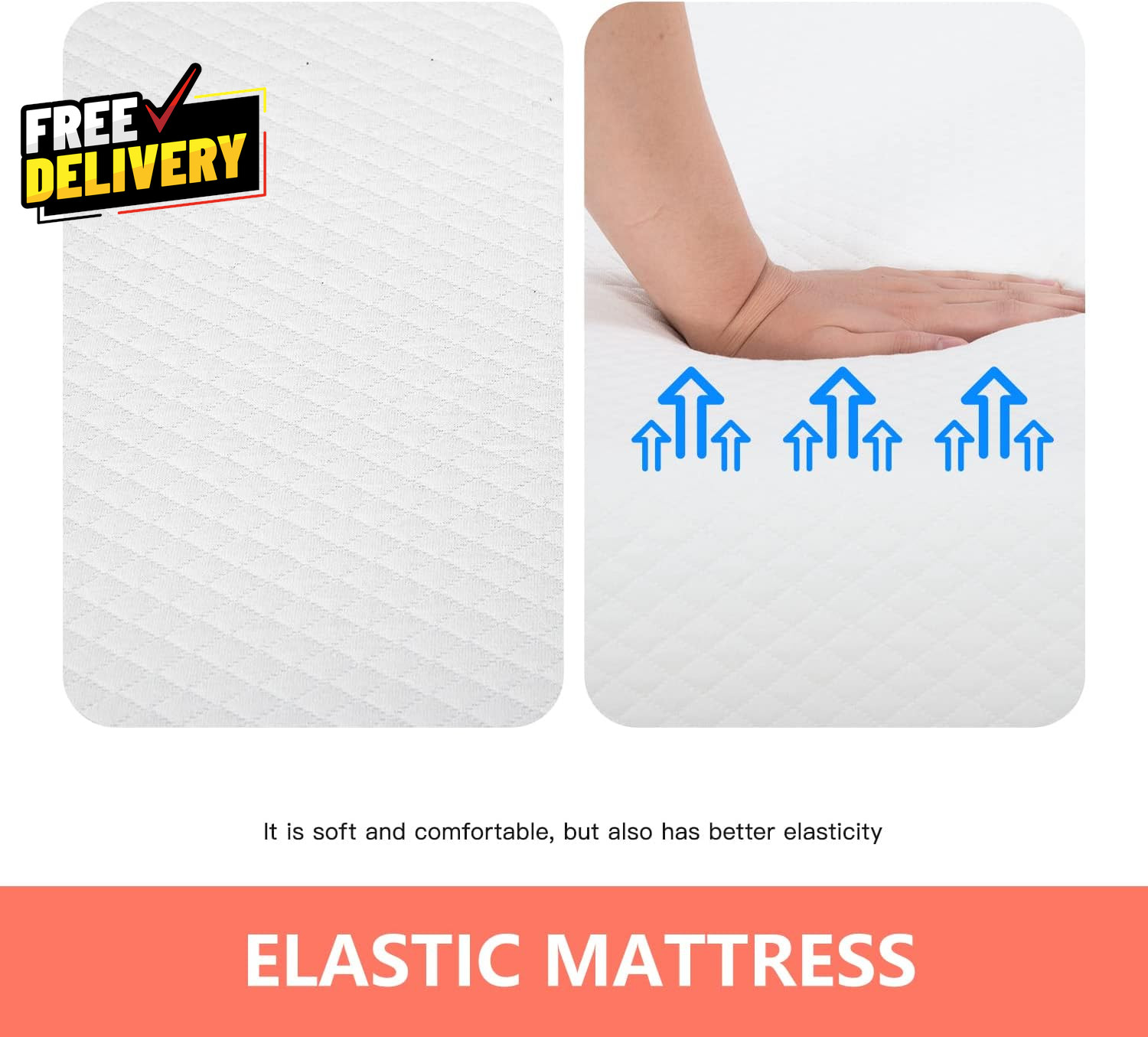 5 Inch Twin Gel Memory Foam Mattress Medium Firm Bed in a Box White…
