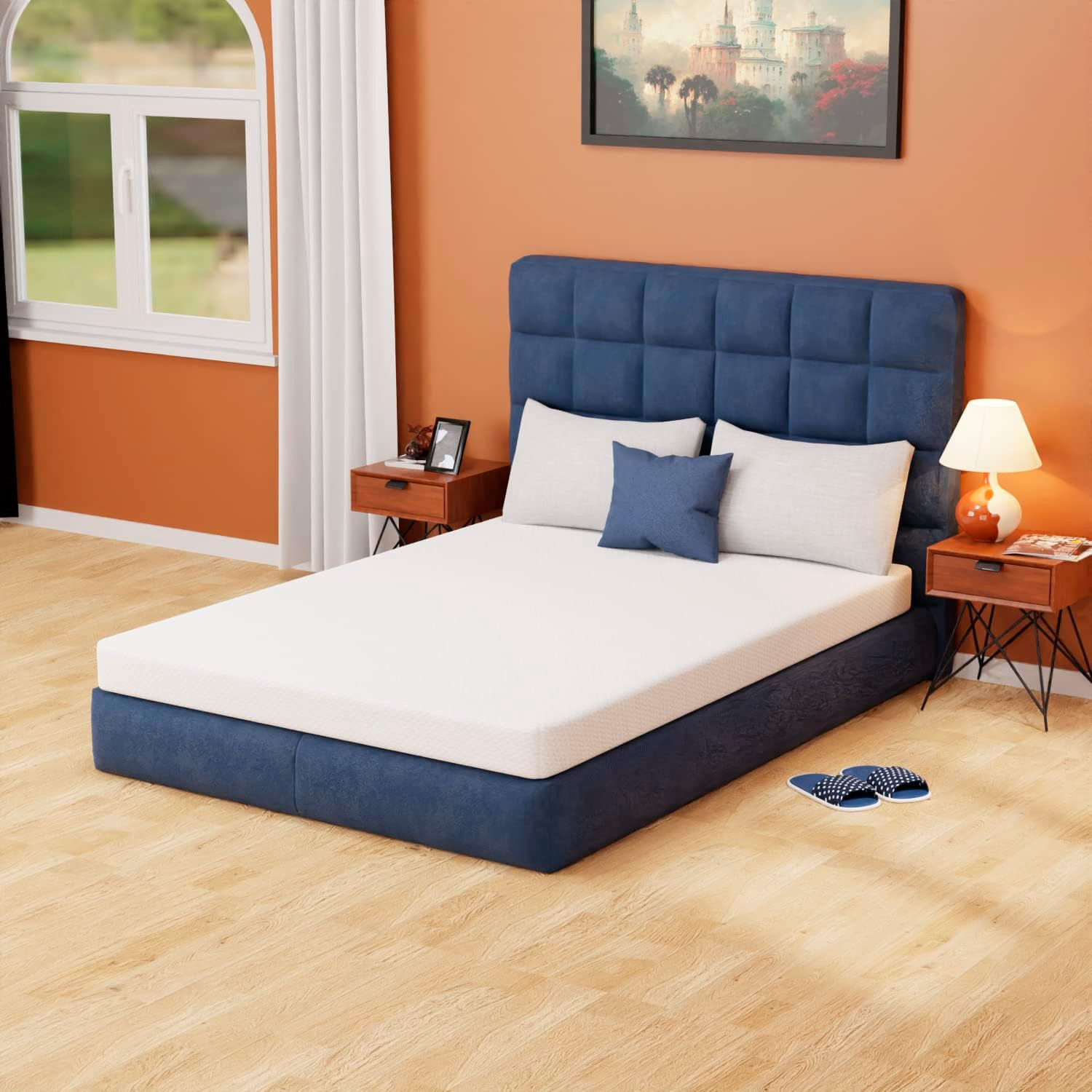 5 Inch Full Green Tea Memory Foam Mattress Cooling Gel Infused Mattress,Medium F