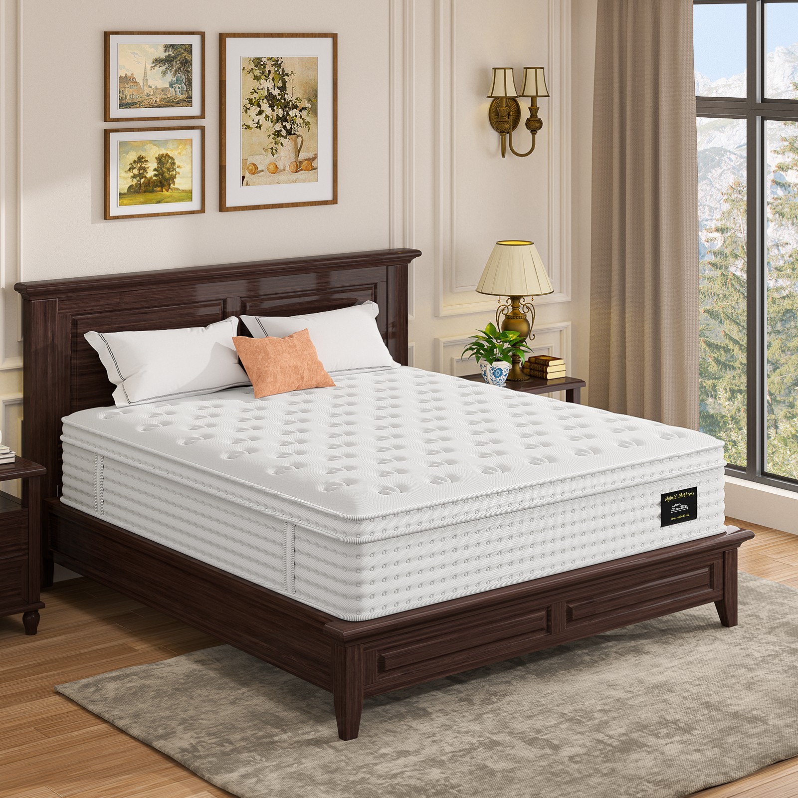 14” Hybrid Mattress – Queen, Memory Foam & Pocket Springs for Pressure Relief