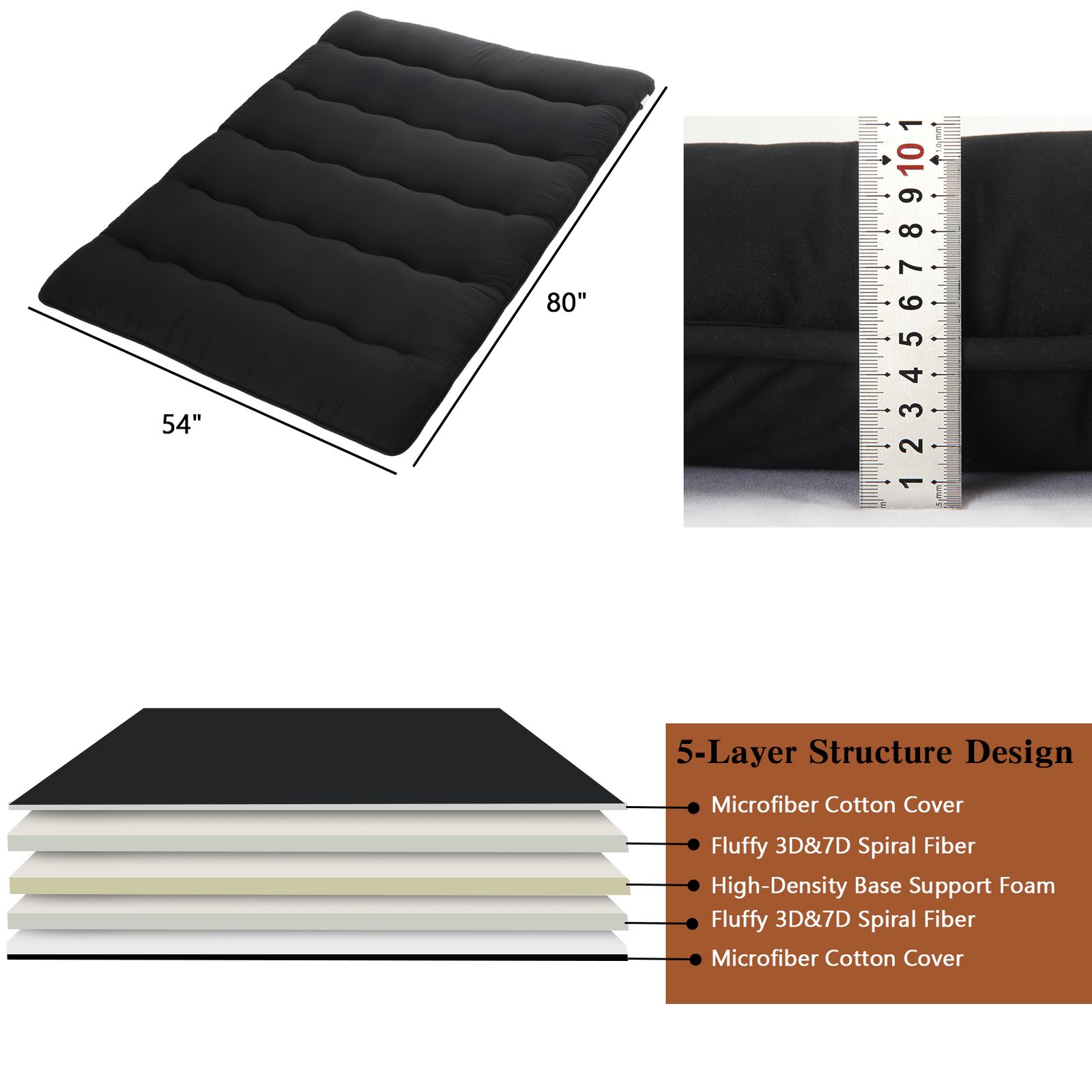 Japanese Style Floor Futon Mattress,Folding Futon Mattress Sleeping Mattress Pad