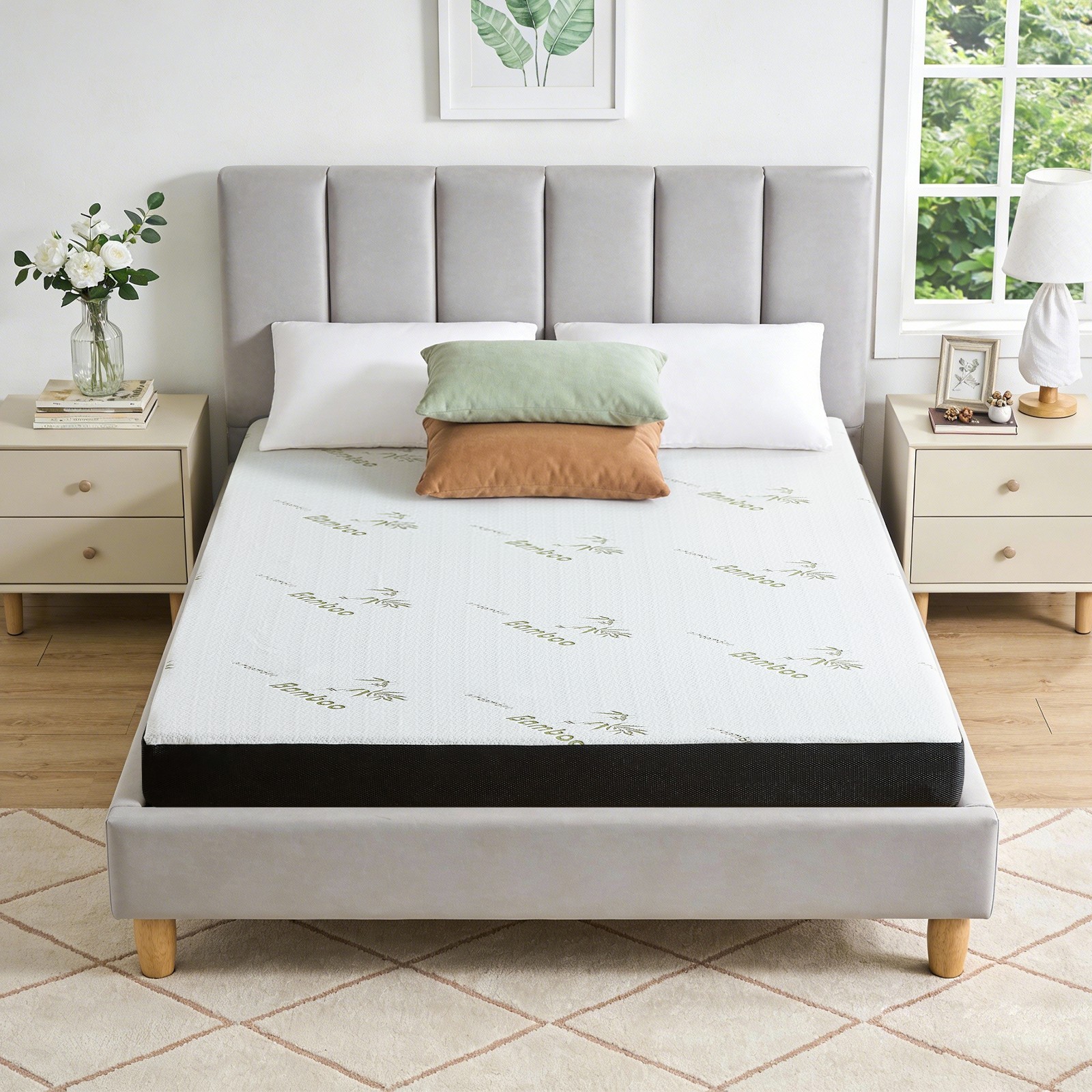 5″ 6″ Waterproof Memory Foam Mattress with Breathable soft Bamboo Cover in a Box