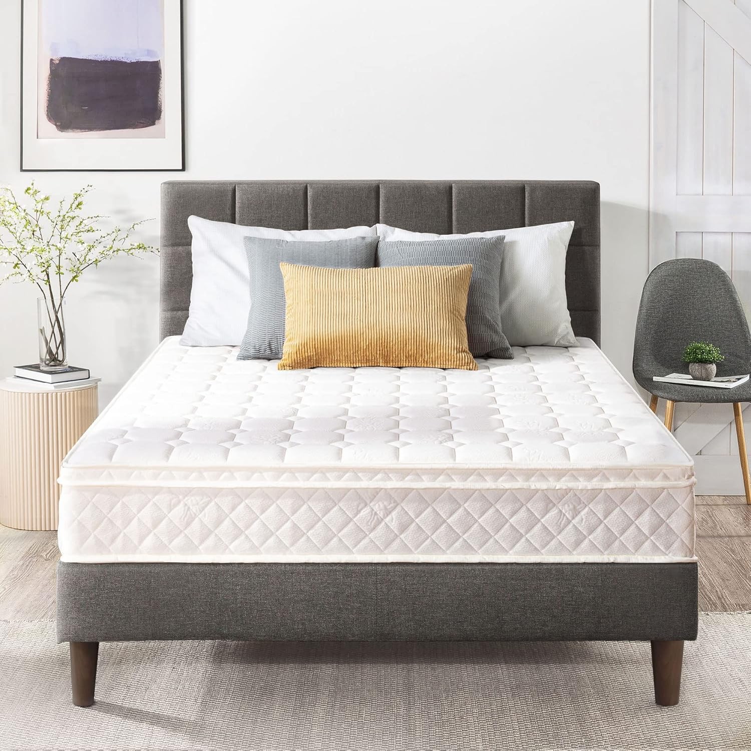 10 Inch Hybrid Mattress Tight Top Supportive Foam Pocketed Coils Certified Safe