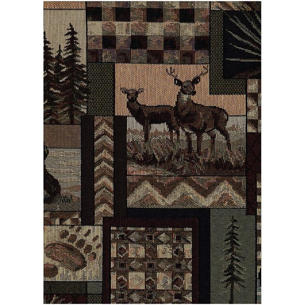 Full-size Futon Mattress in Brown Peter’s Cabin Print-Frame Not Included