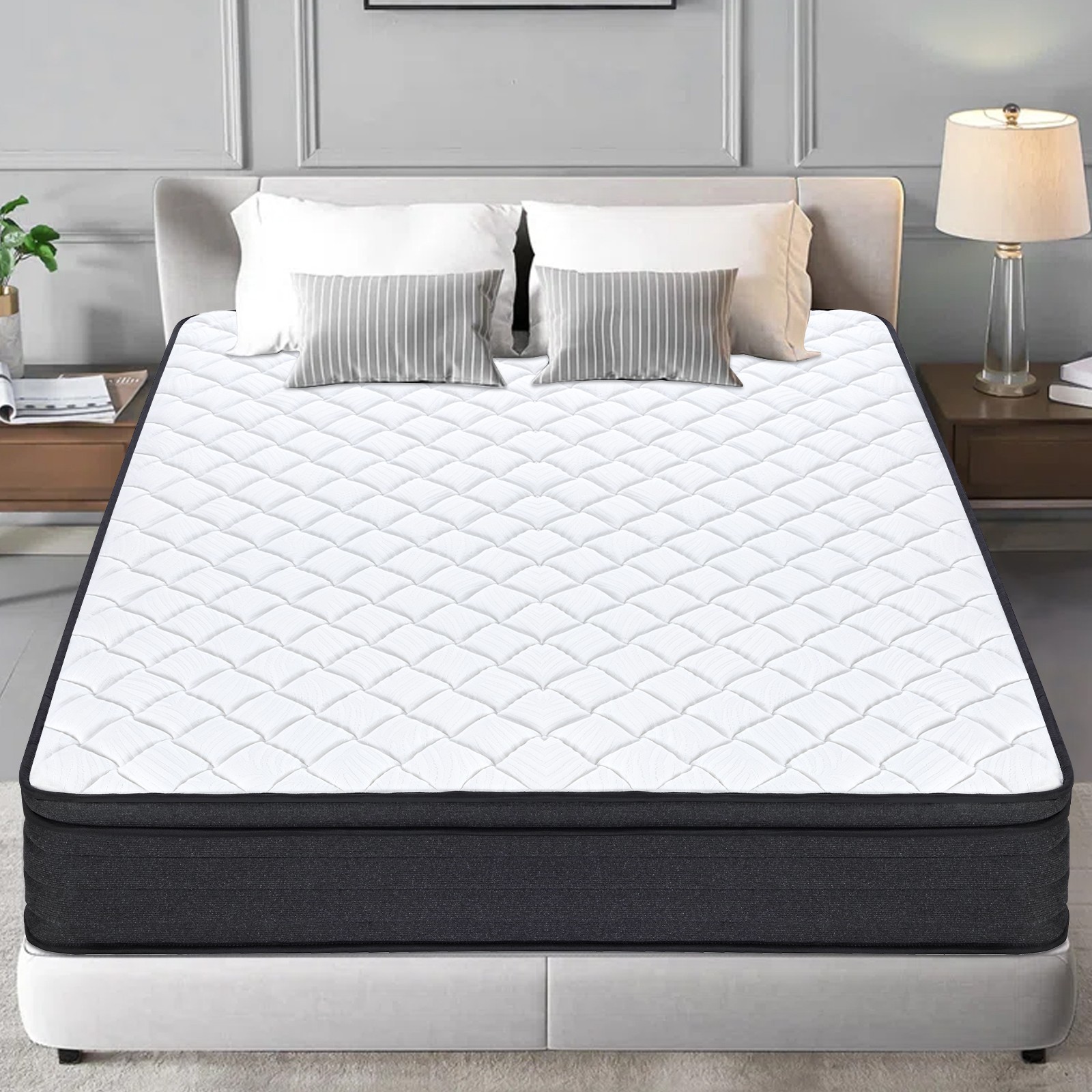 12″ King Size Memory Foam Hybrid Mattress with Motion Isolation & Edge Support