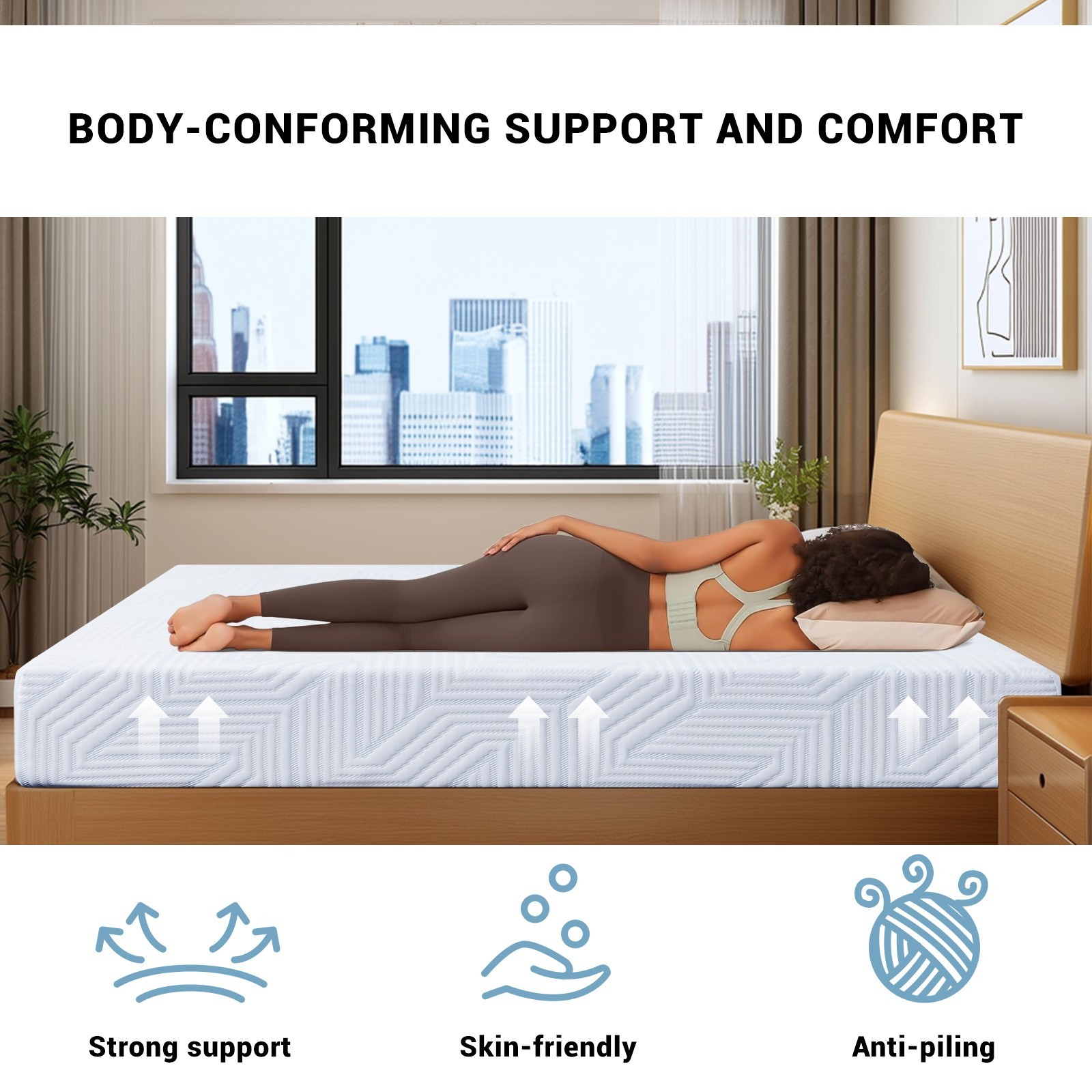 5″ 6″ Gel Memory Foam Mattress Medium Firm Twin Txl Full Queen Size Bed in a Box