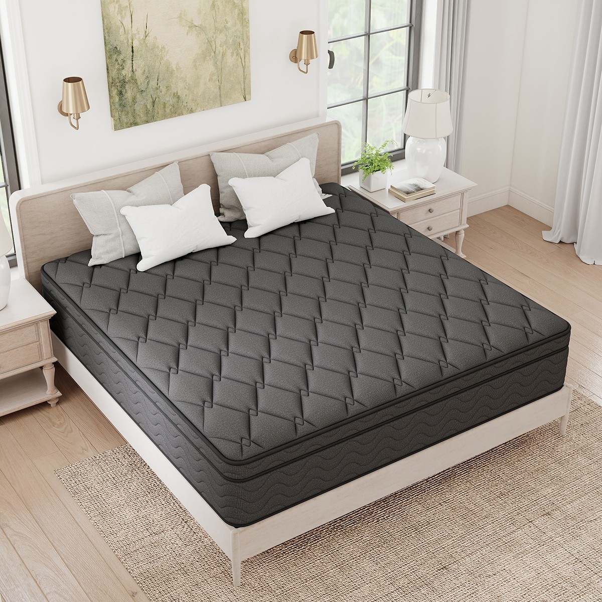 12″ Hybrid Mattress in a Box Gel Memory Foam Spring Twin Full Queen King Size