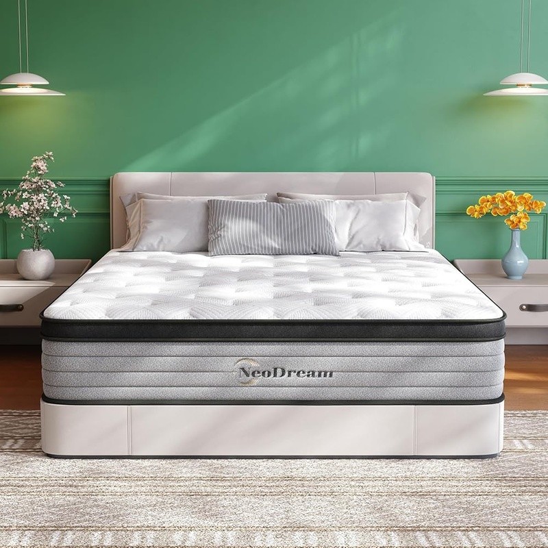 Hybrid Mattress Pocket Springs Memory Foam Pressure Relief Breathable Comfort US