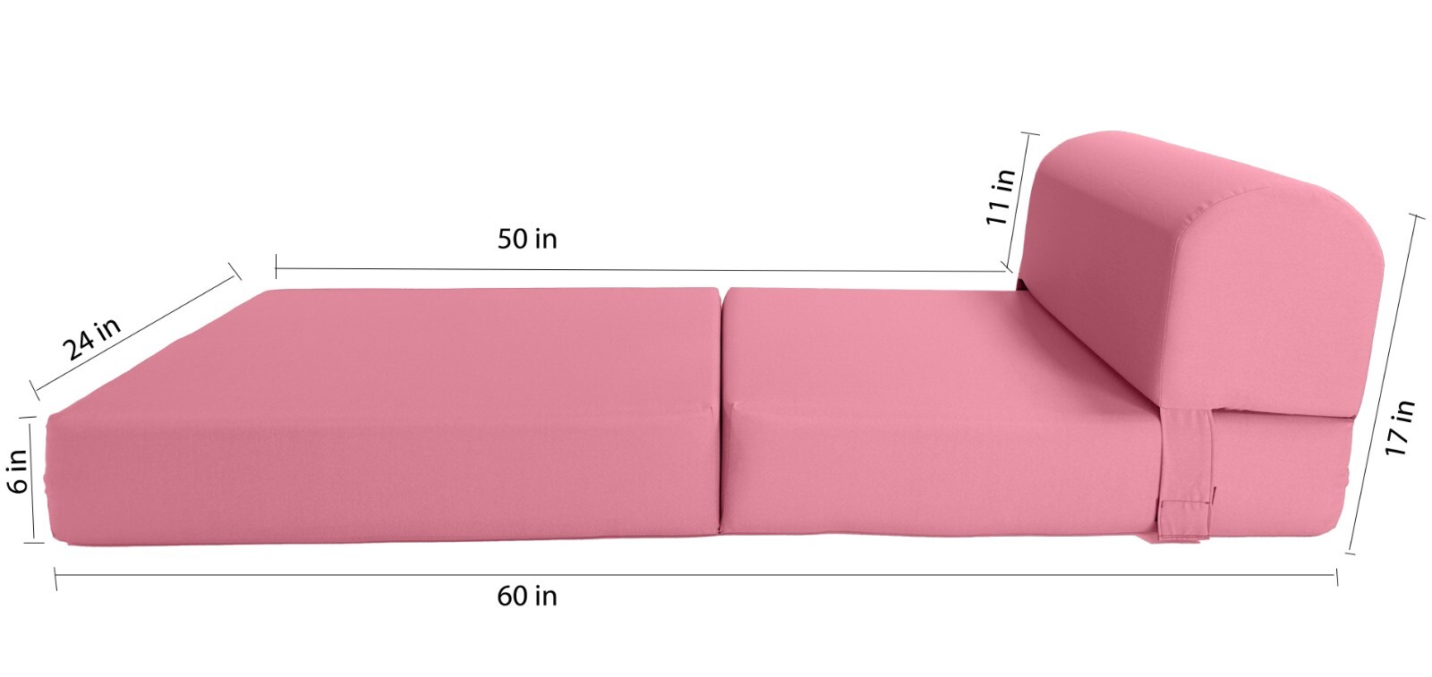 Portable Flip Sleeper Chair Folding Foam Beds, Sofa Couches 6x24x70 Pink