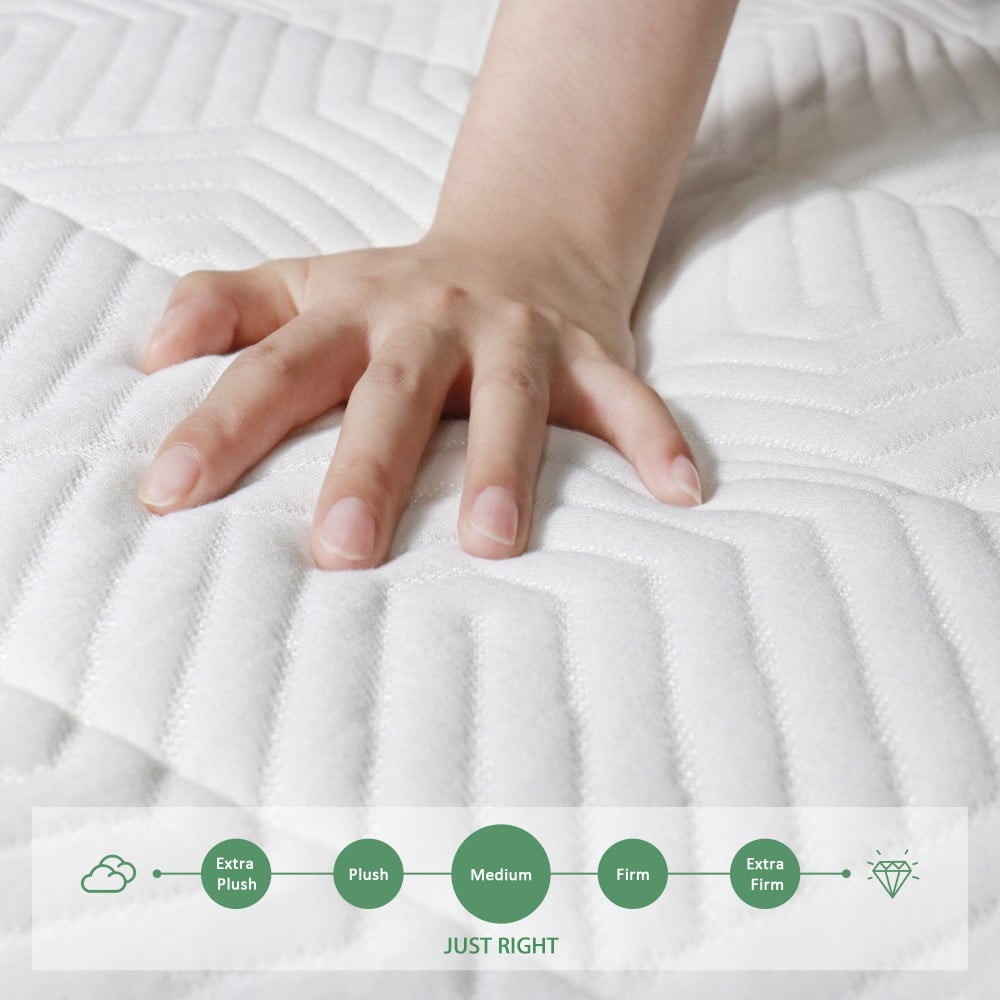 EN ZEFFLY MATTRESS 10″ FULL MATTRESSES INNERSPRING GEL MEMORY FOAM – WHITE/GREEN