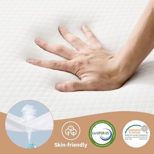 Tri-Fold Memory Foam Mattress 4″ Twin Size Portable Floor Bed, Washable Cover, T