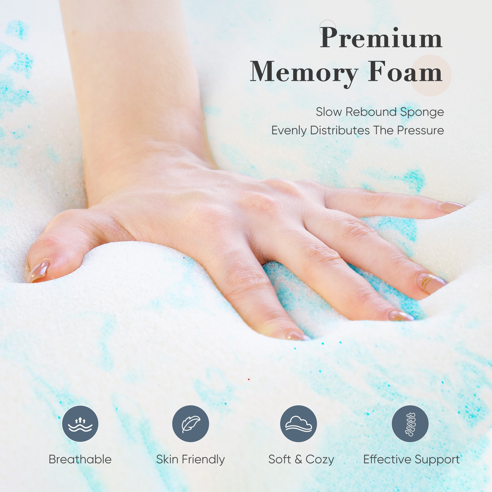Cooling Gel Memory Foam Mattress Topper Pressure Relief Sleep Support Back Pain