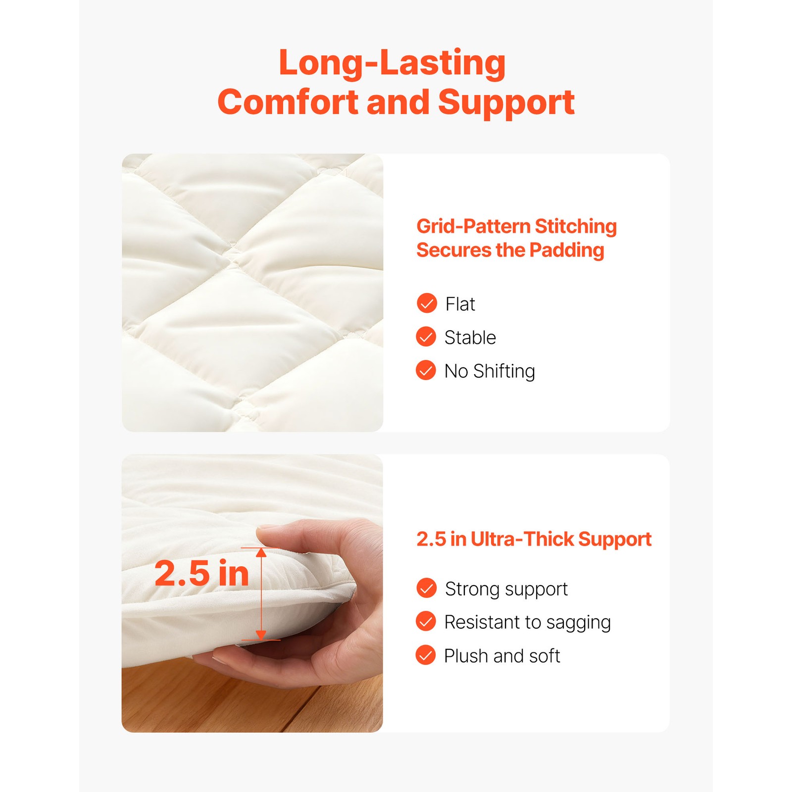 Uimoso Japanese Tatami Mattress Queen Size Foldable Futon with Storage Bag White