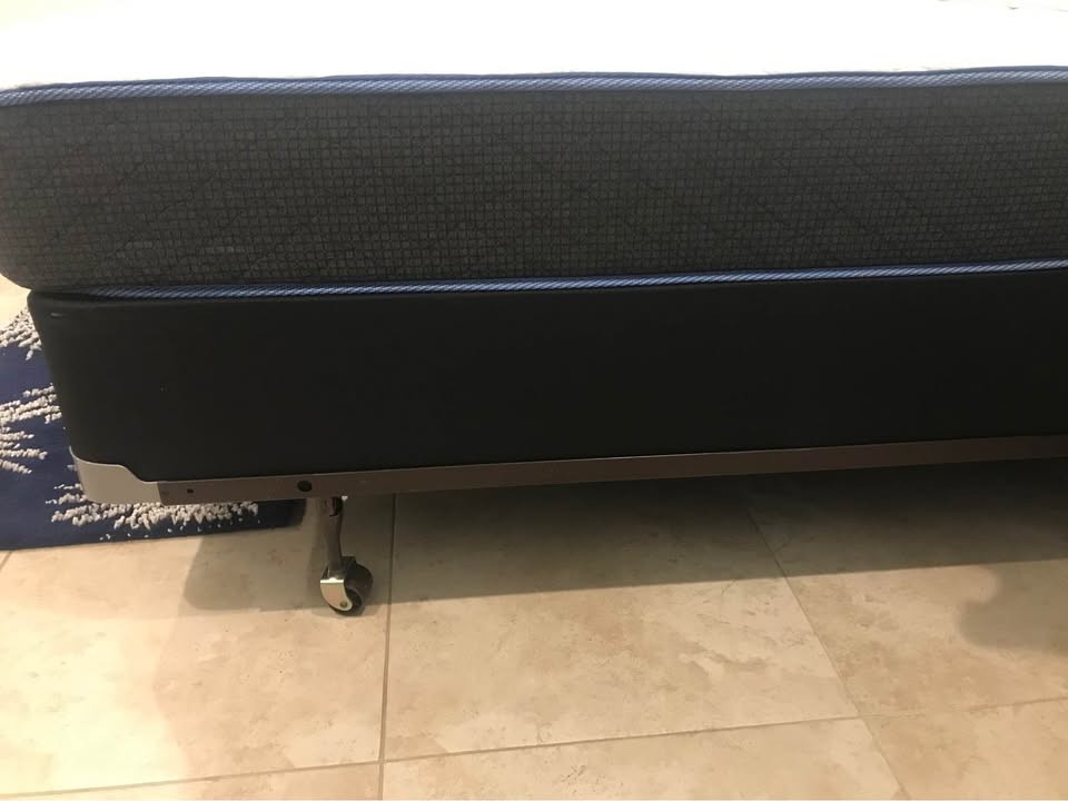 Full Mattress, Box Spring, Bed Frame, 2 Sets Bed Sheets w/Pillow Cases, Sleepys