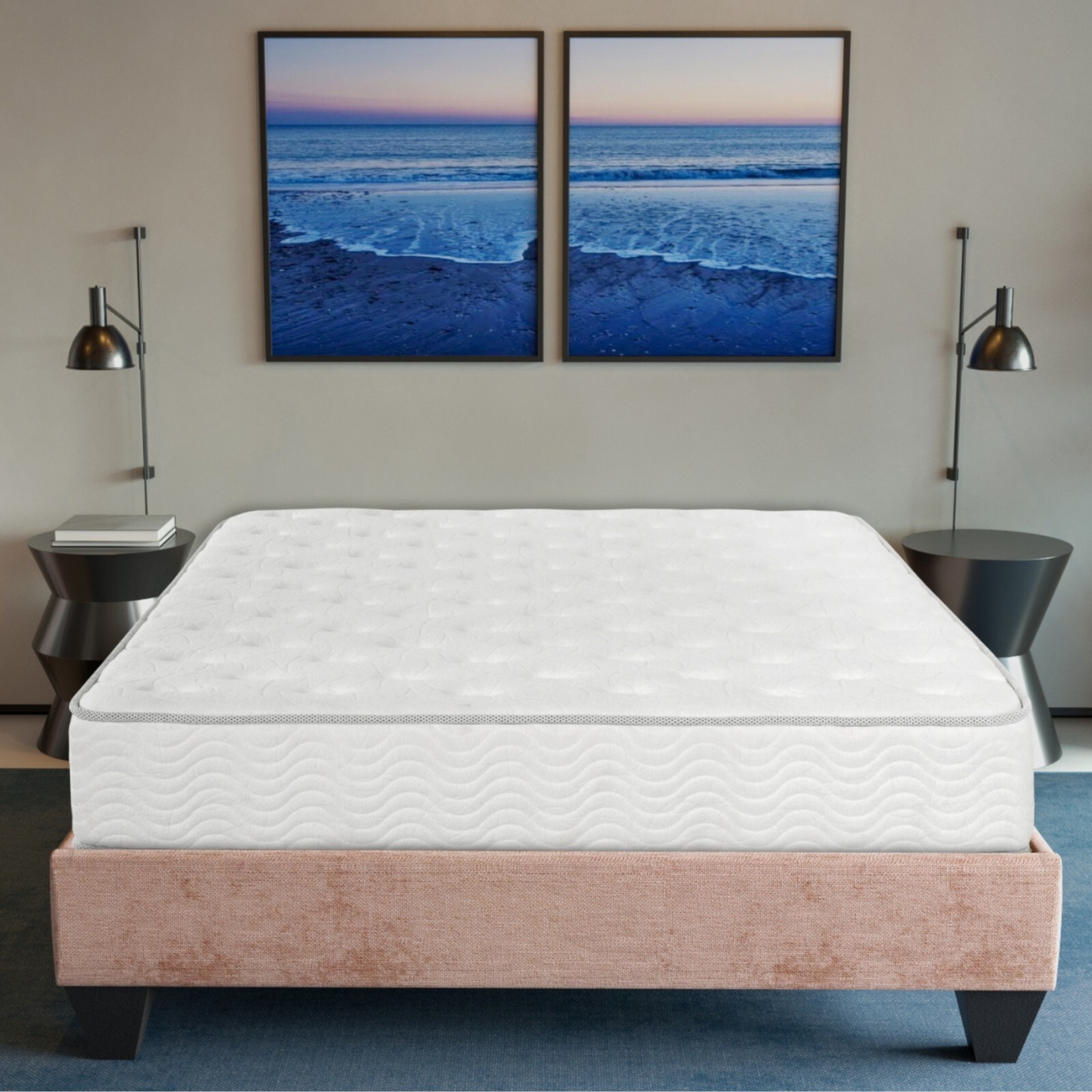 9″ Queen Size Pocket Spring Mattress in a Box, Premium Soft Foam Mattress, White