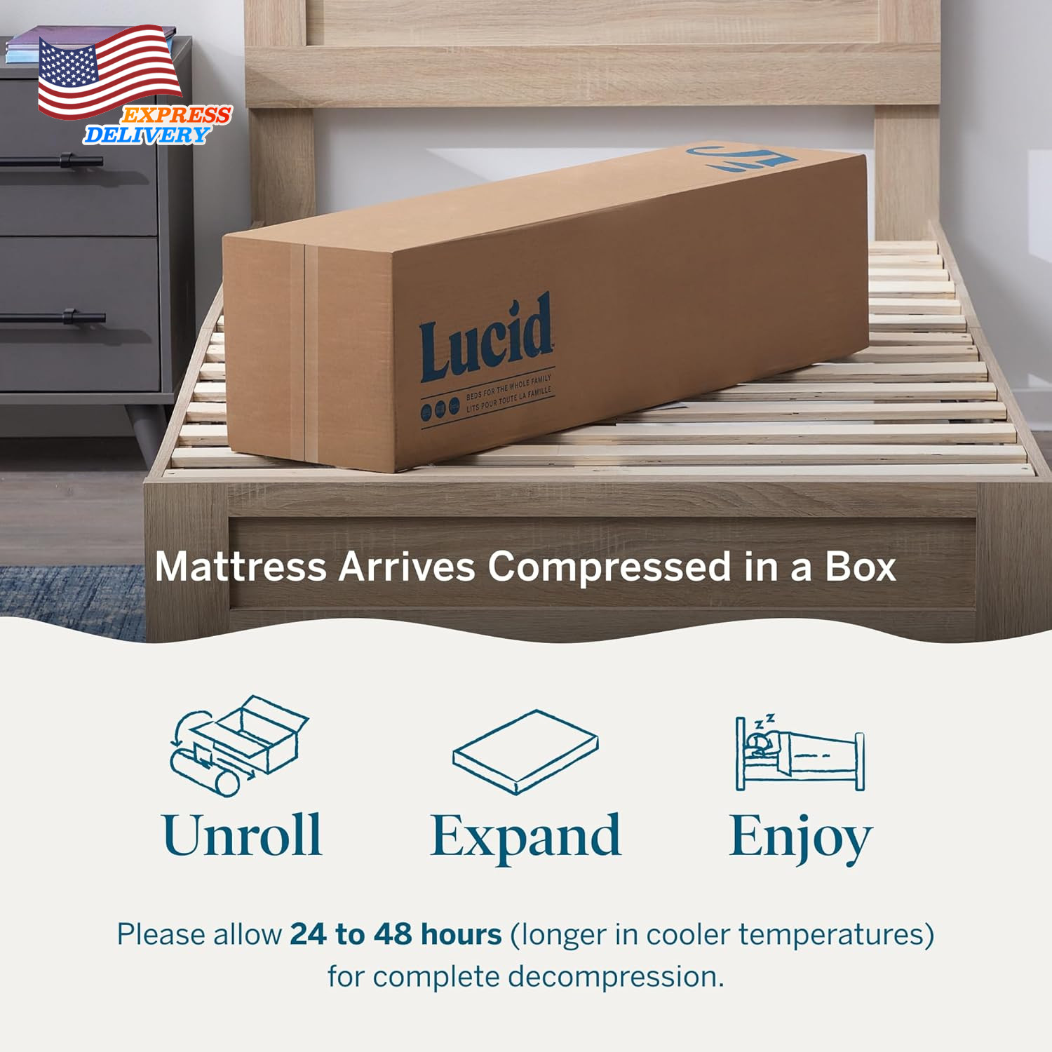 5″ Memory Foam Mattress Low Profile Firm Feel Infused with Bamboo Charcoal & Gel