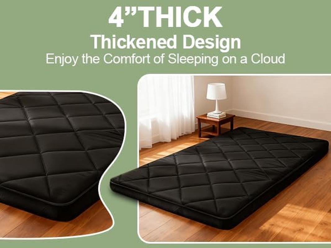 4″ Thick Japanese Futon Floor Mat Twin Size 39″×80″, 5-Layer Twin Japanese Tatam
