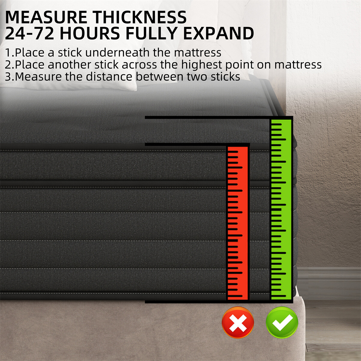 12″ 14″ Gel Memory Foam Innerspring Mattress in a Box Twin Full Queen King Size