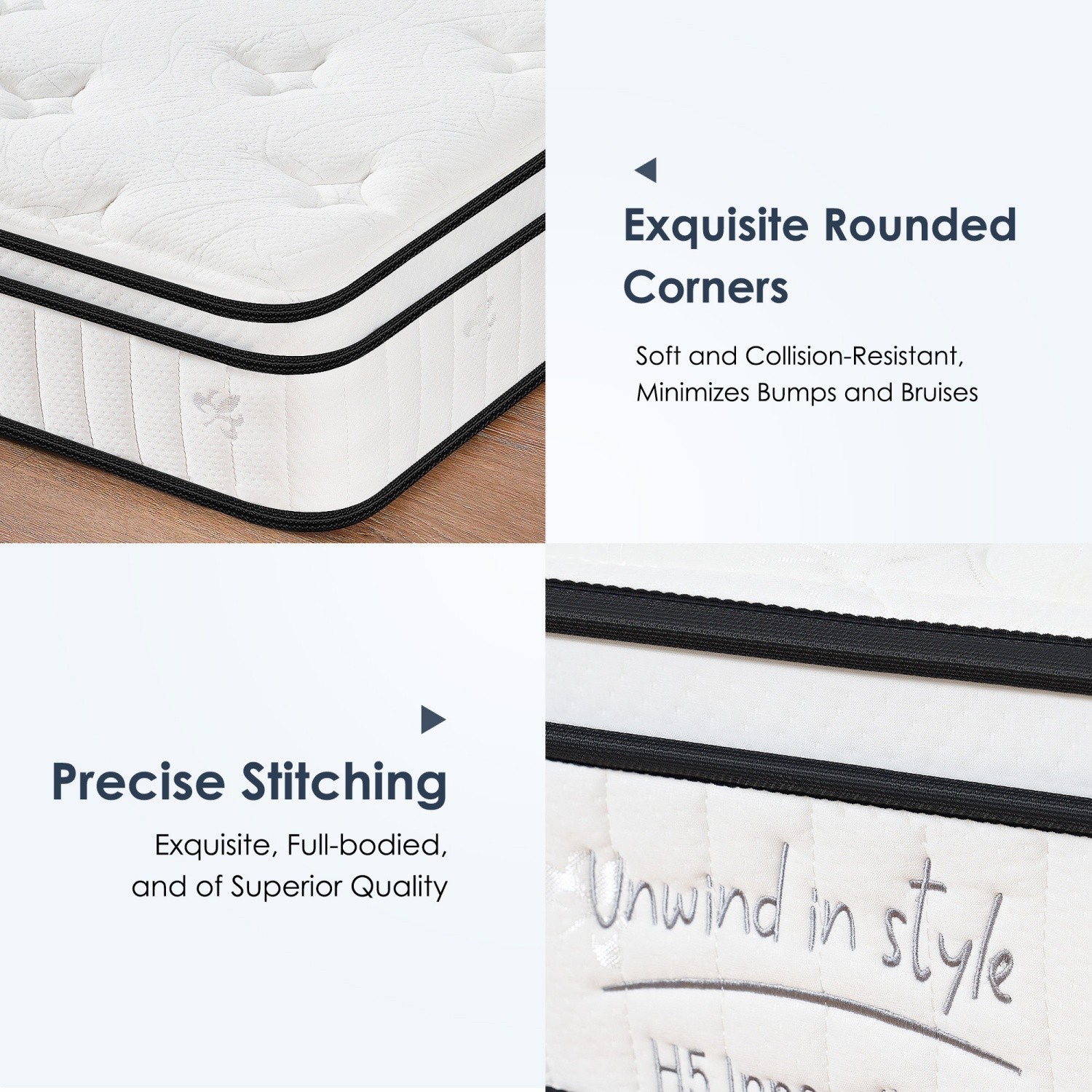 Queen Size 12″ Hybrid Mattress Medium Firm with Memory Foam & Pocket Springs