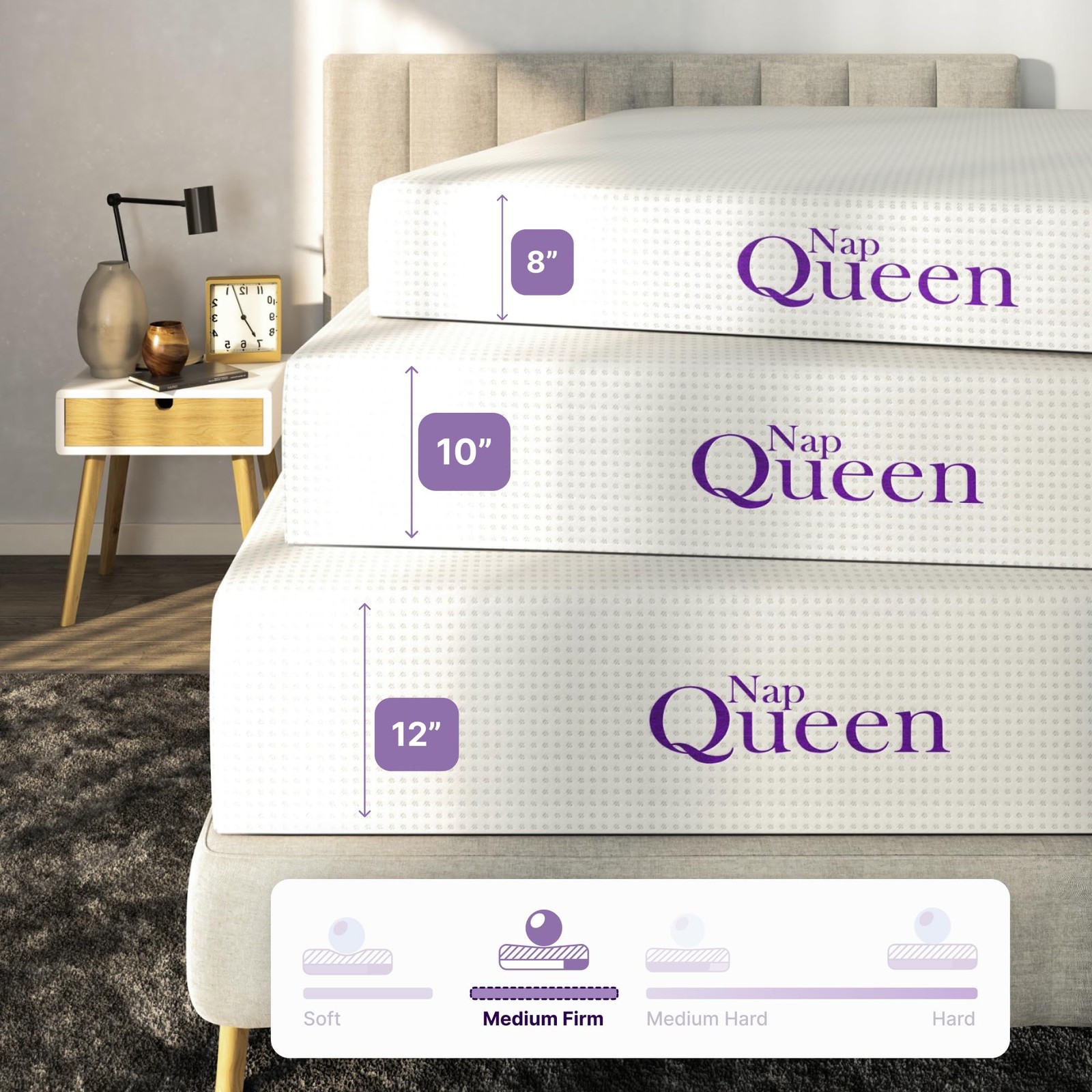 8 Inch Twin Size Mattress, Bamboo Charcoal Memory Foam Mattress, Bed in a Box