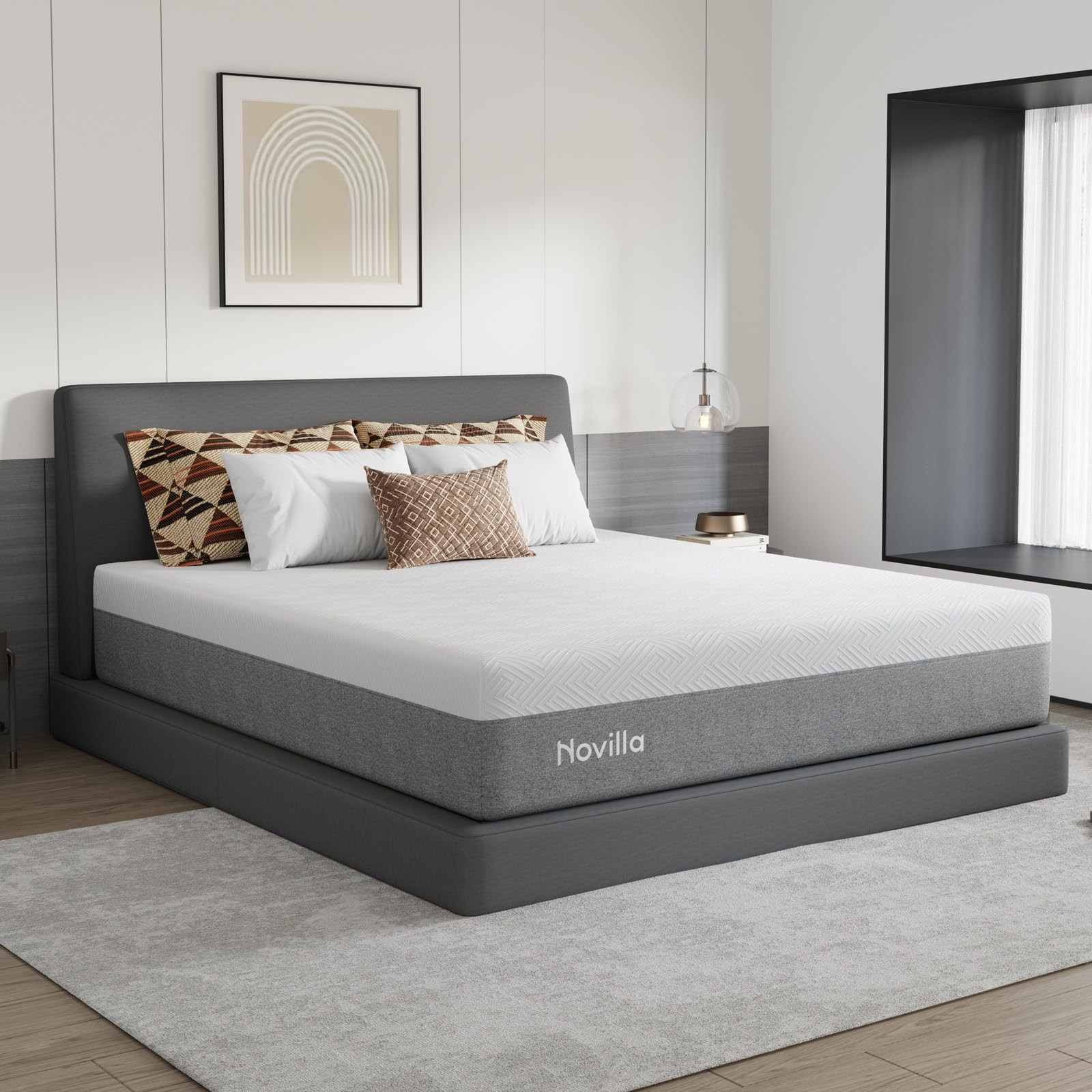 14 Inch King Mattress Box Pressure Relieving Grey Comfort Foam