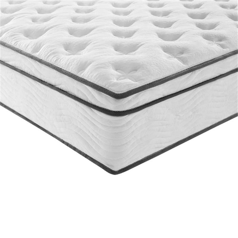 Modway Jenna 14″ Modern Innerspring and Foam King Mattress in White