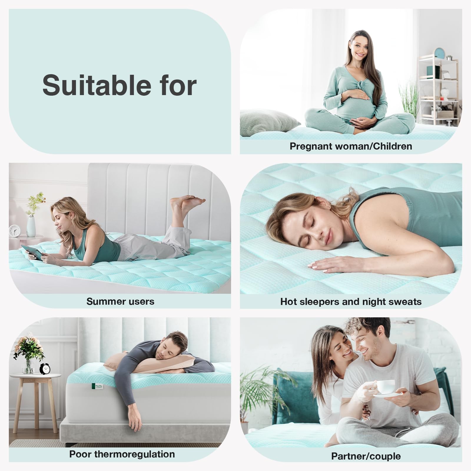 Dual-Layer 2+2 Inch Memory Foam Mattress Topper with Detachable Cooling Cover…