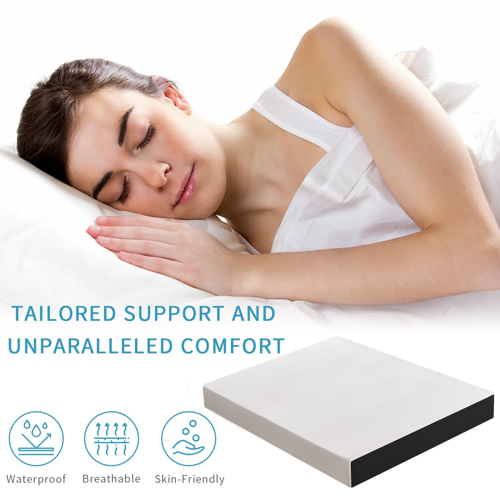 5″ 6″ Gel Memory Foam Mattress Breathable Cooling Layers for Cooling Night Sleep