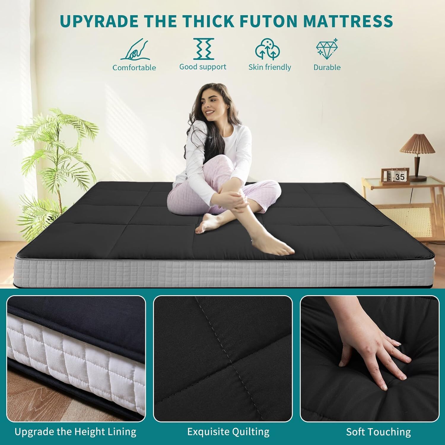 NAIZEA Memory Foam Mattress 2.5 inch / 4 inch Folding Mattress Travel Guest Mat