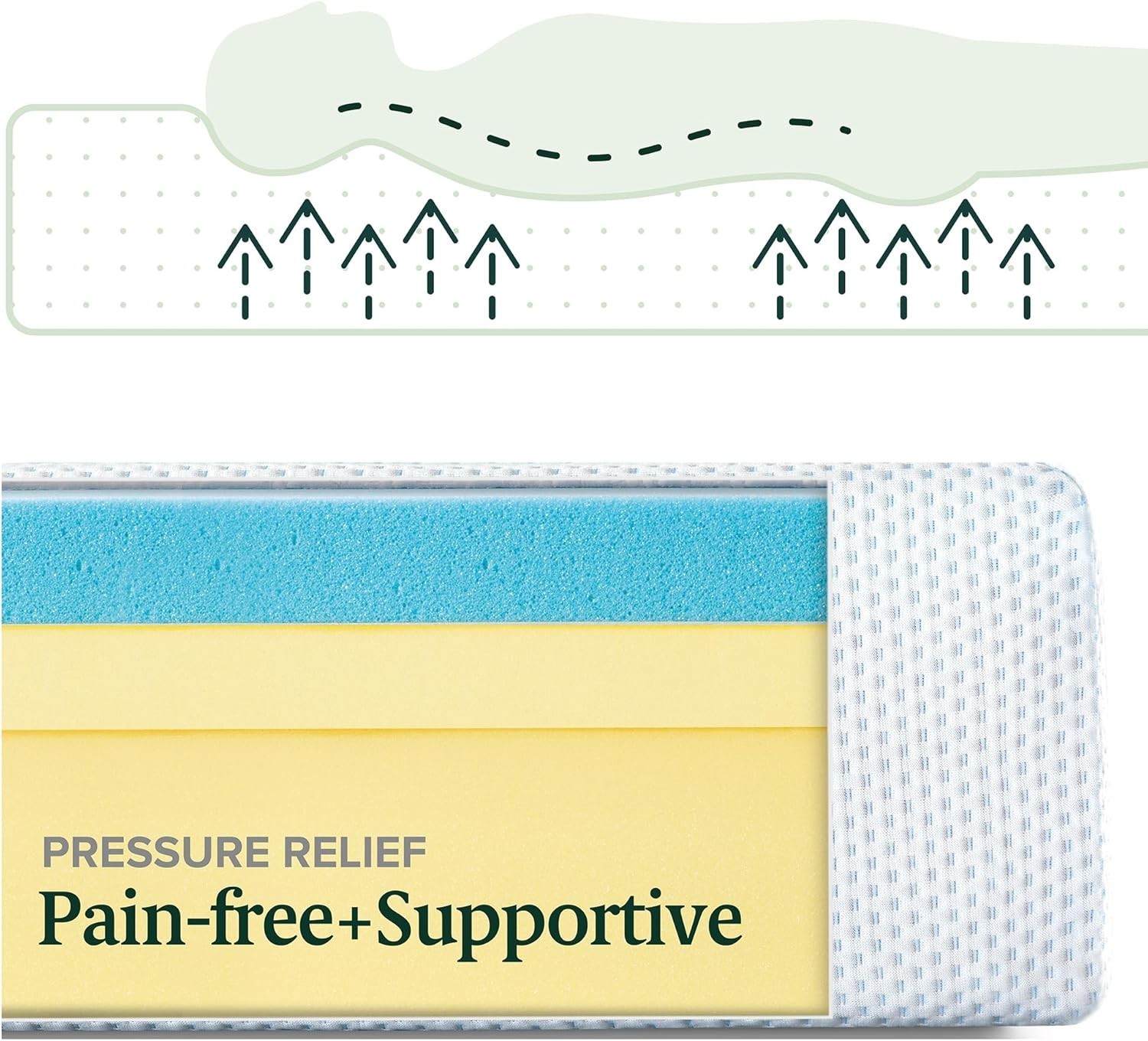 Twin Mattress with Green Tea & Charcoal Infusions